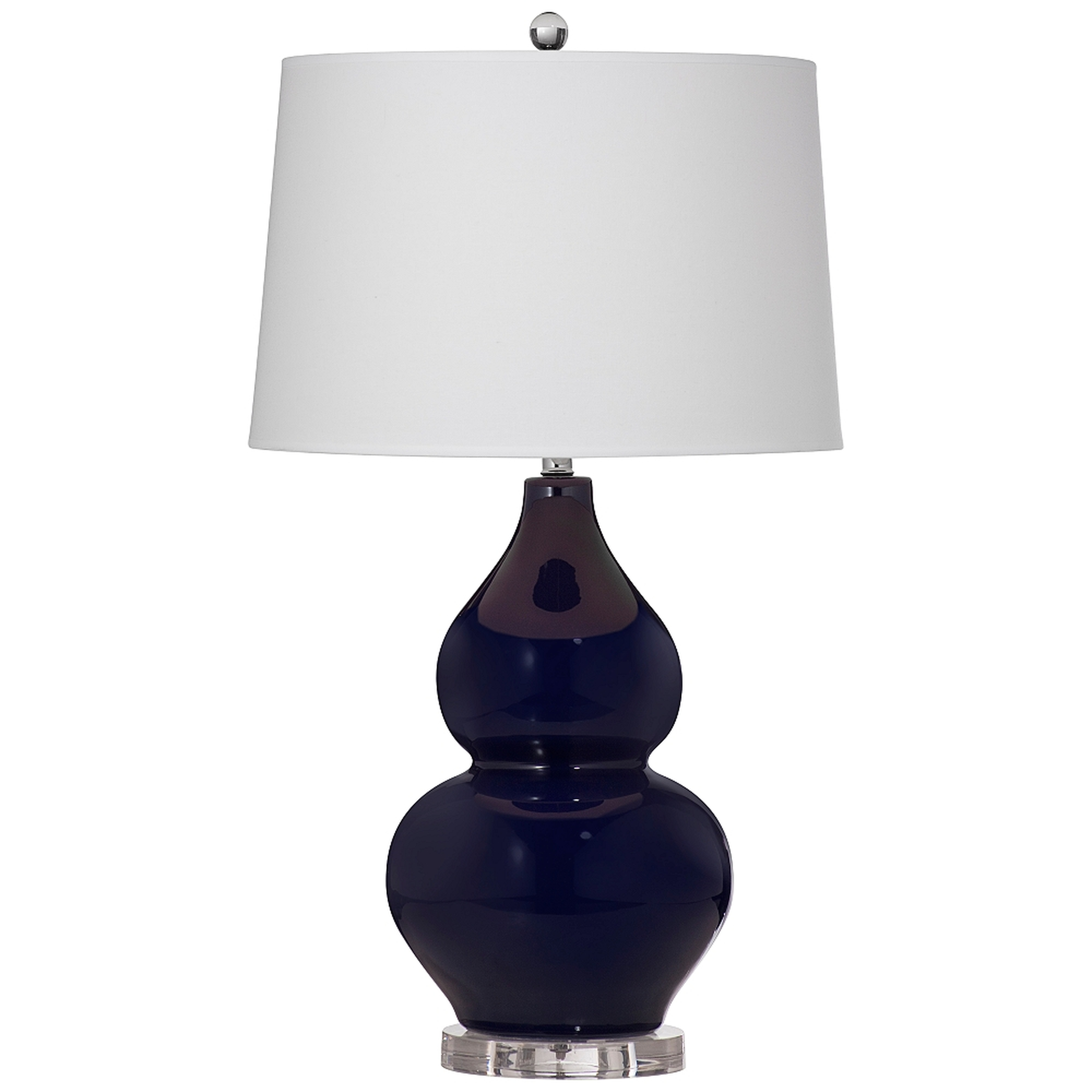Grant Navy Blue Hourglass Ceramic Table Lamp - Style # 294E0 - Lamps Plus