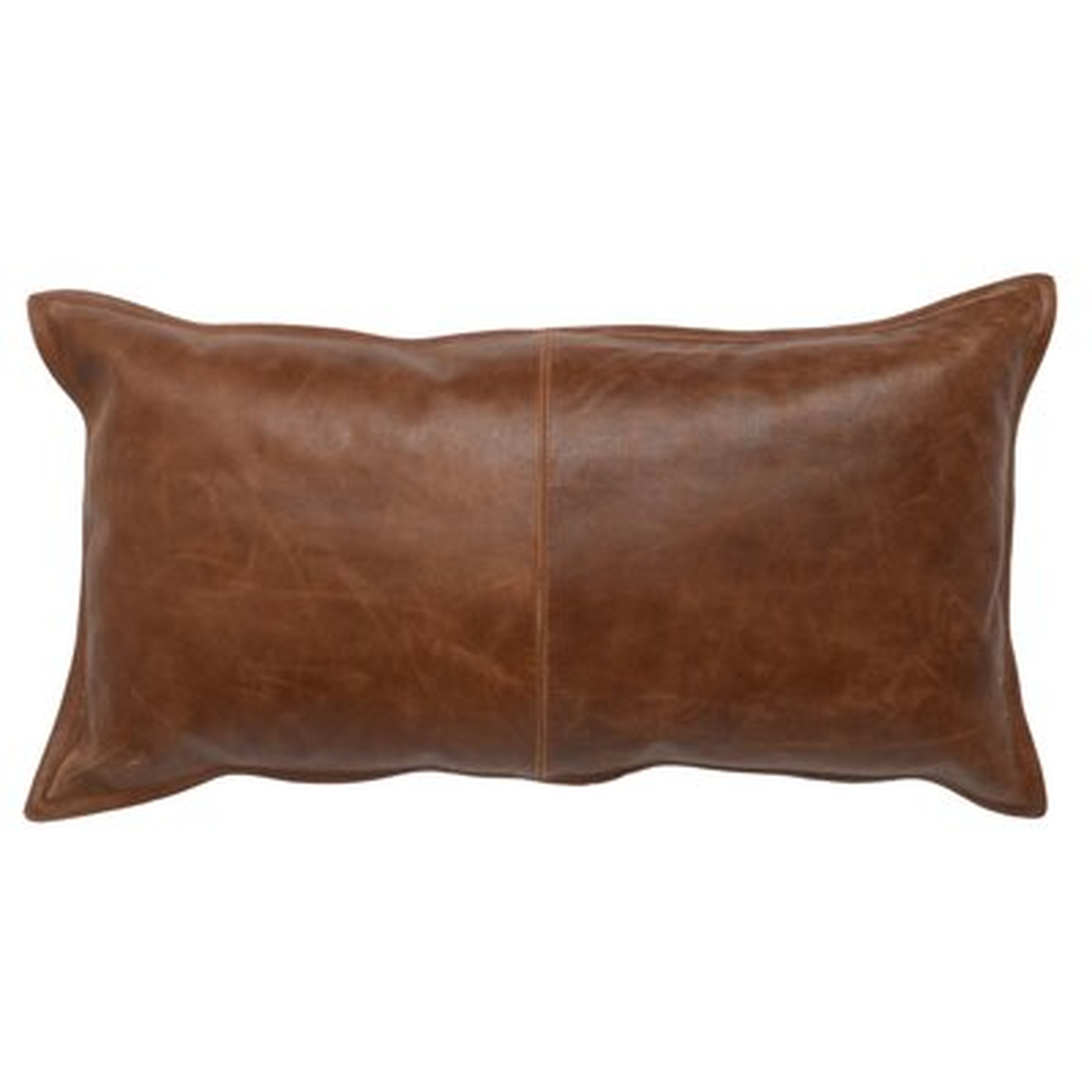 Faux Leather Throw Pillow - Wayfair
