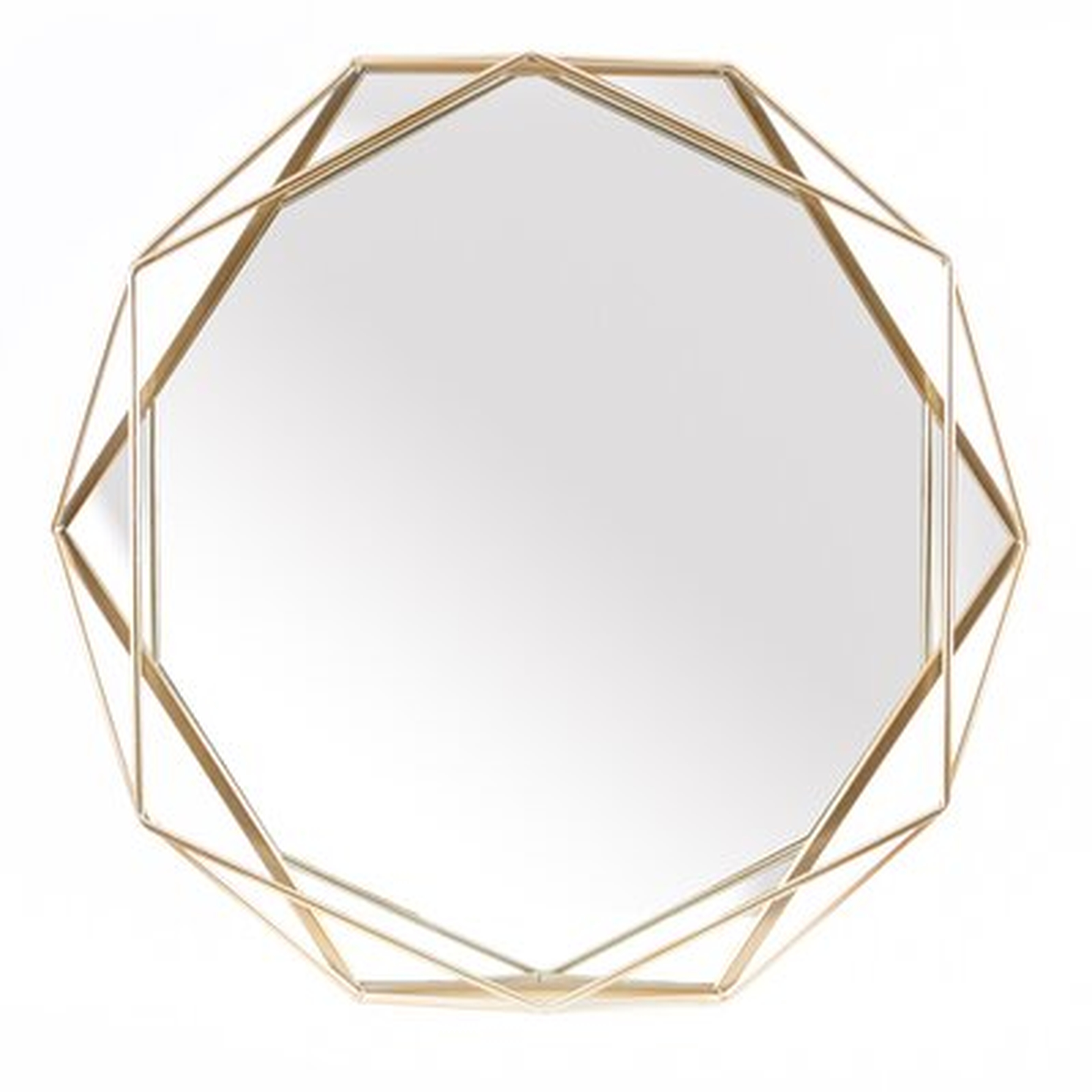 Metal Octagonal Frame Wall Mirror, Gold - Wayfair