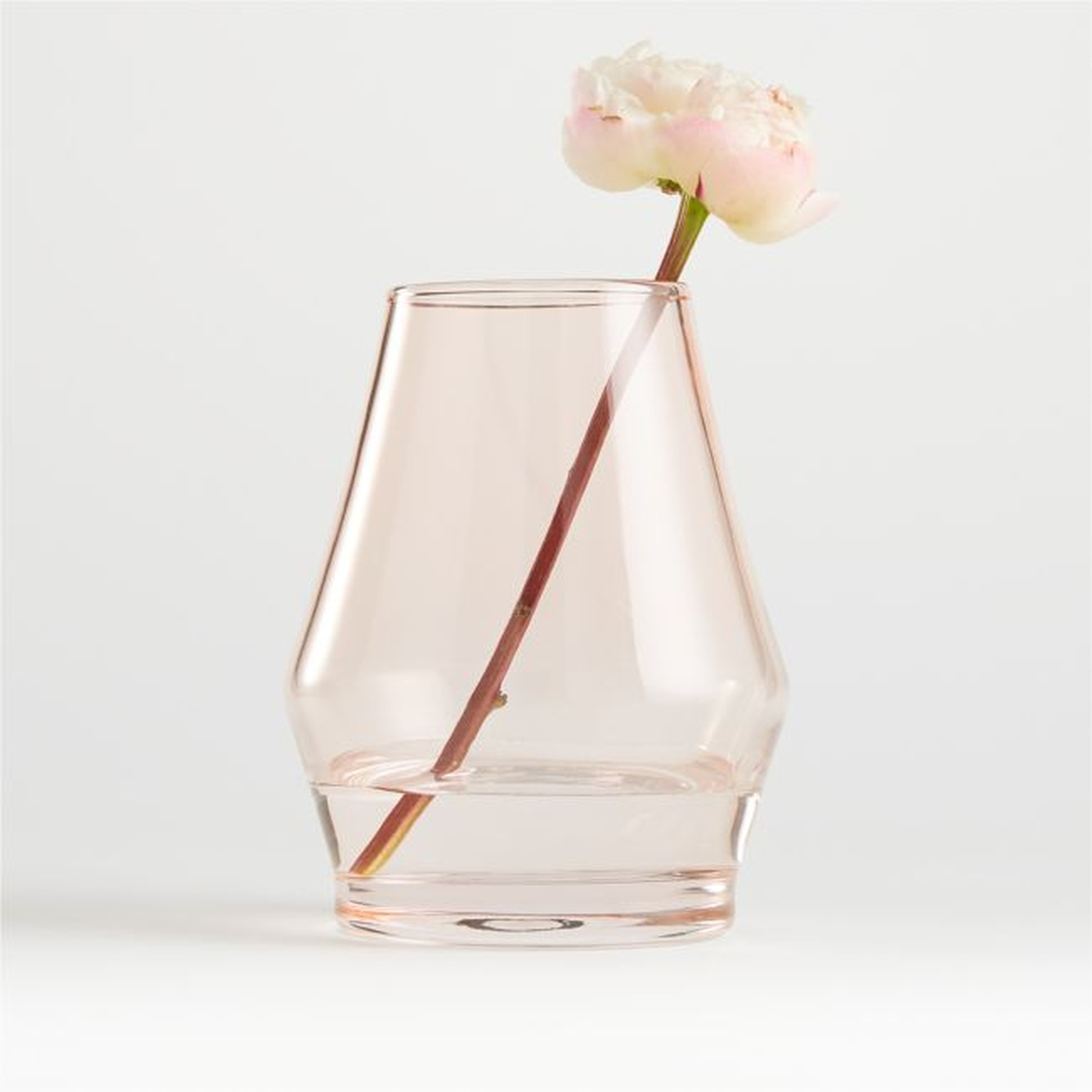 Laurel Angled Pink Vase 6.25" - Crate and Barrel