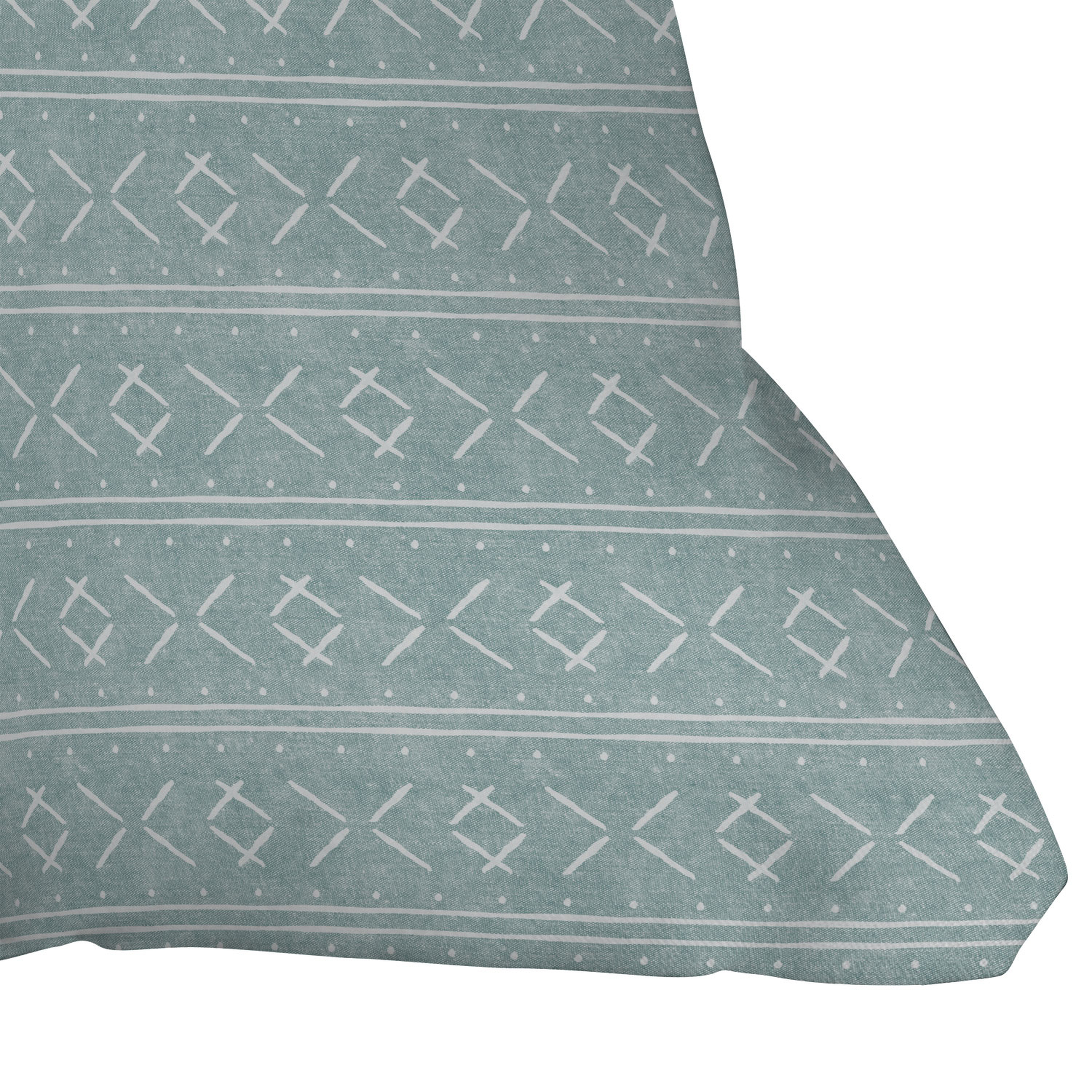 Mud Cloth Stitch Dusty Blue by Little Arrow Design Co - Outdoor Throw Pillow 20" x 20" - Wander Print Co.