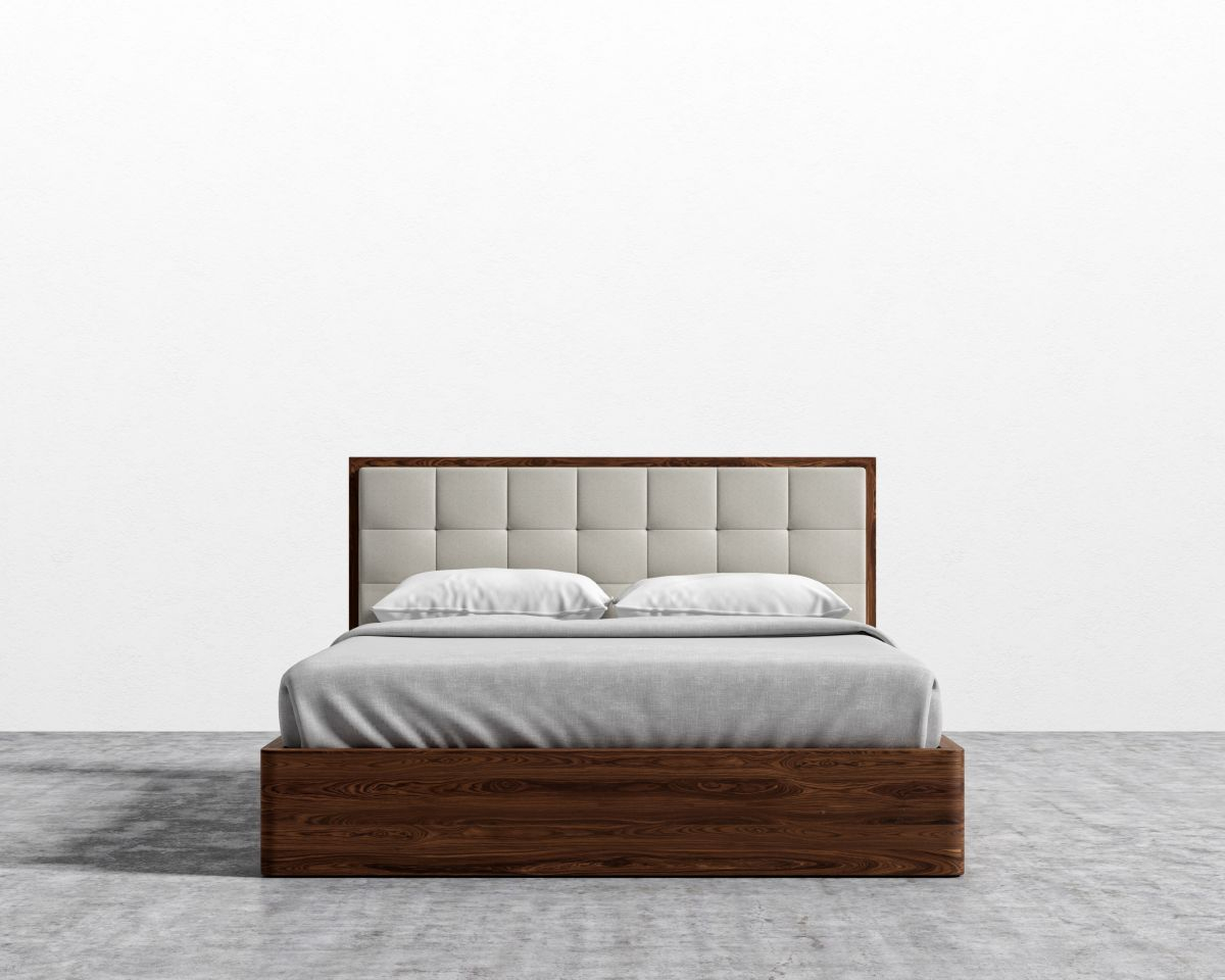 Charlotte Storage Bed - King Walnut Veneer Almond-buff - Rove Concepts