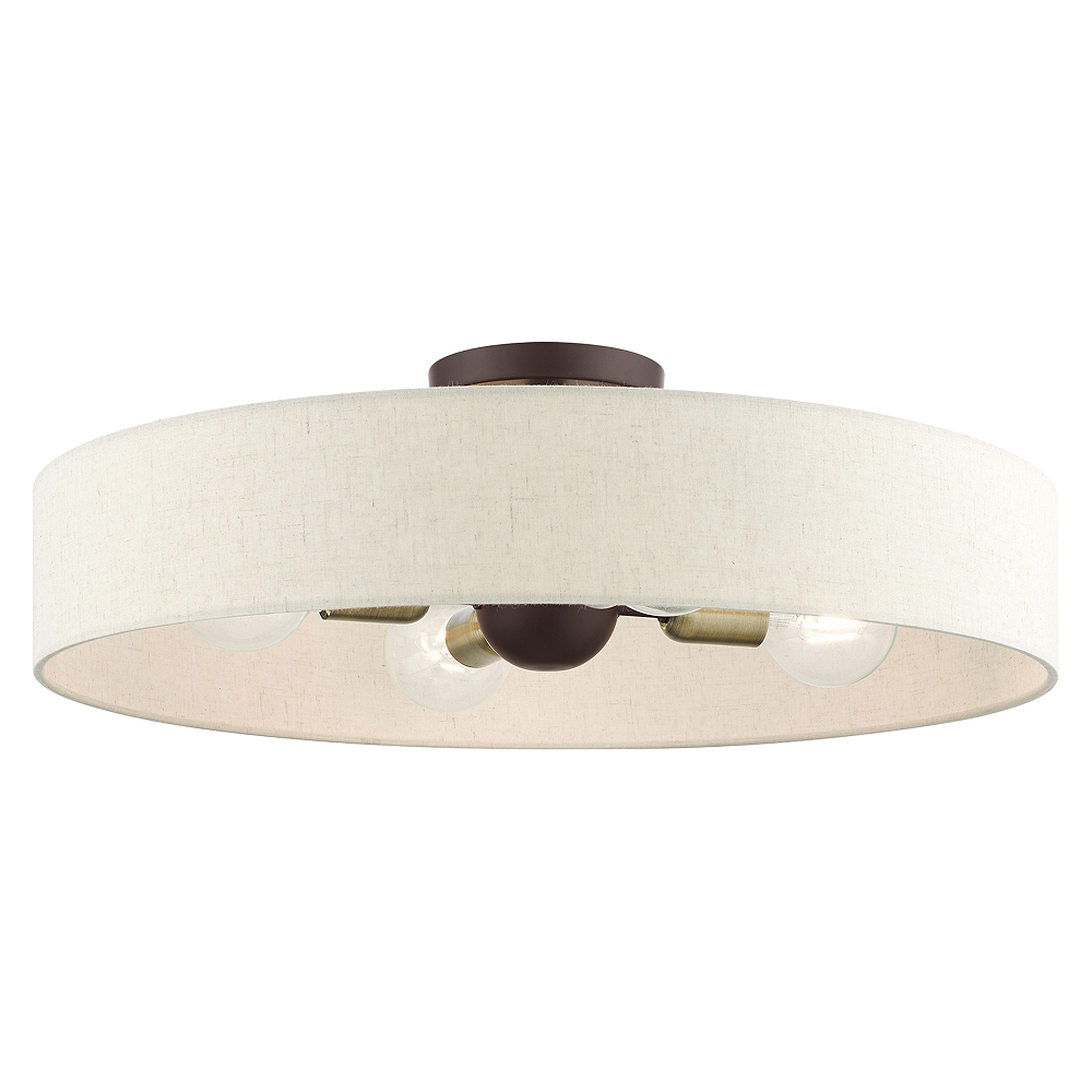 Venlo 22" Wide Bronze 4-Light Drum Ceiling Light - Style # 81F84 - Lamps Plus