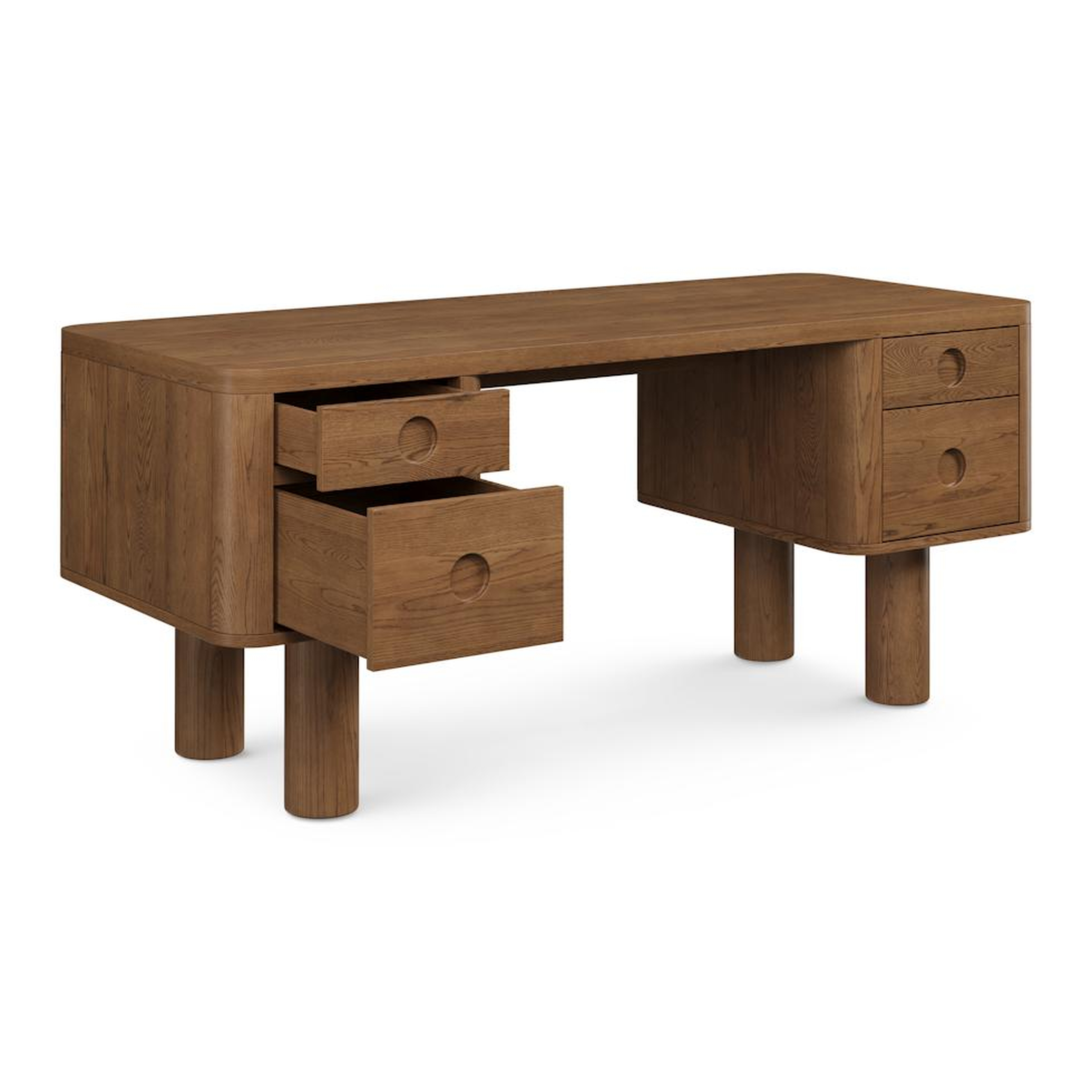 Adel 66.5" Desk - Smoked Oak - Article