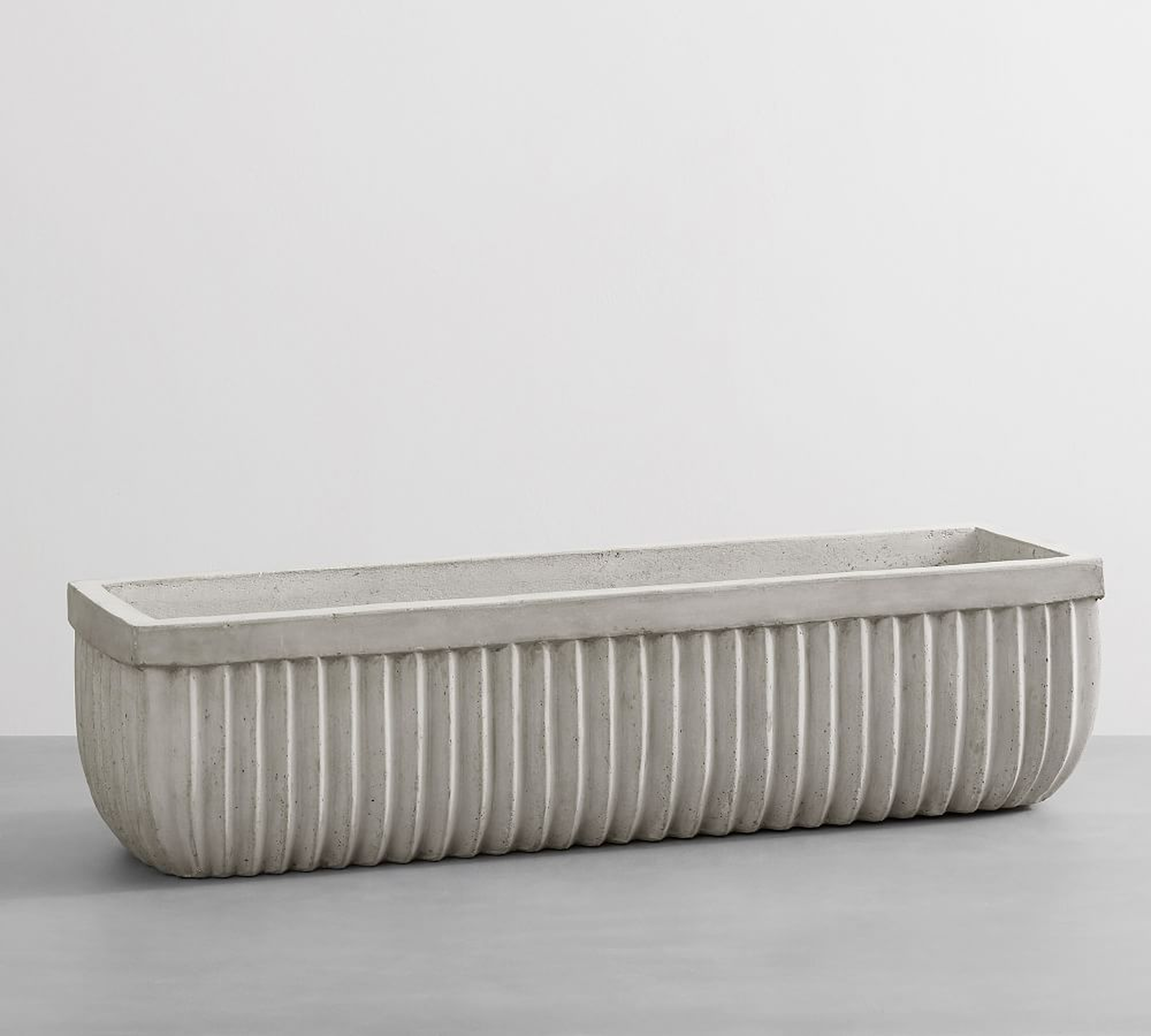 Concrete Fluted Planter, Grey,  31.5" W x 8.75" d x 8" H - Pottery Barn