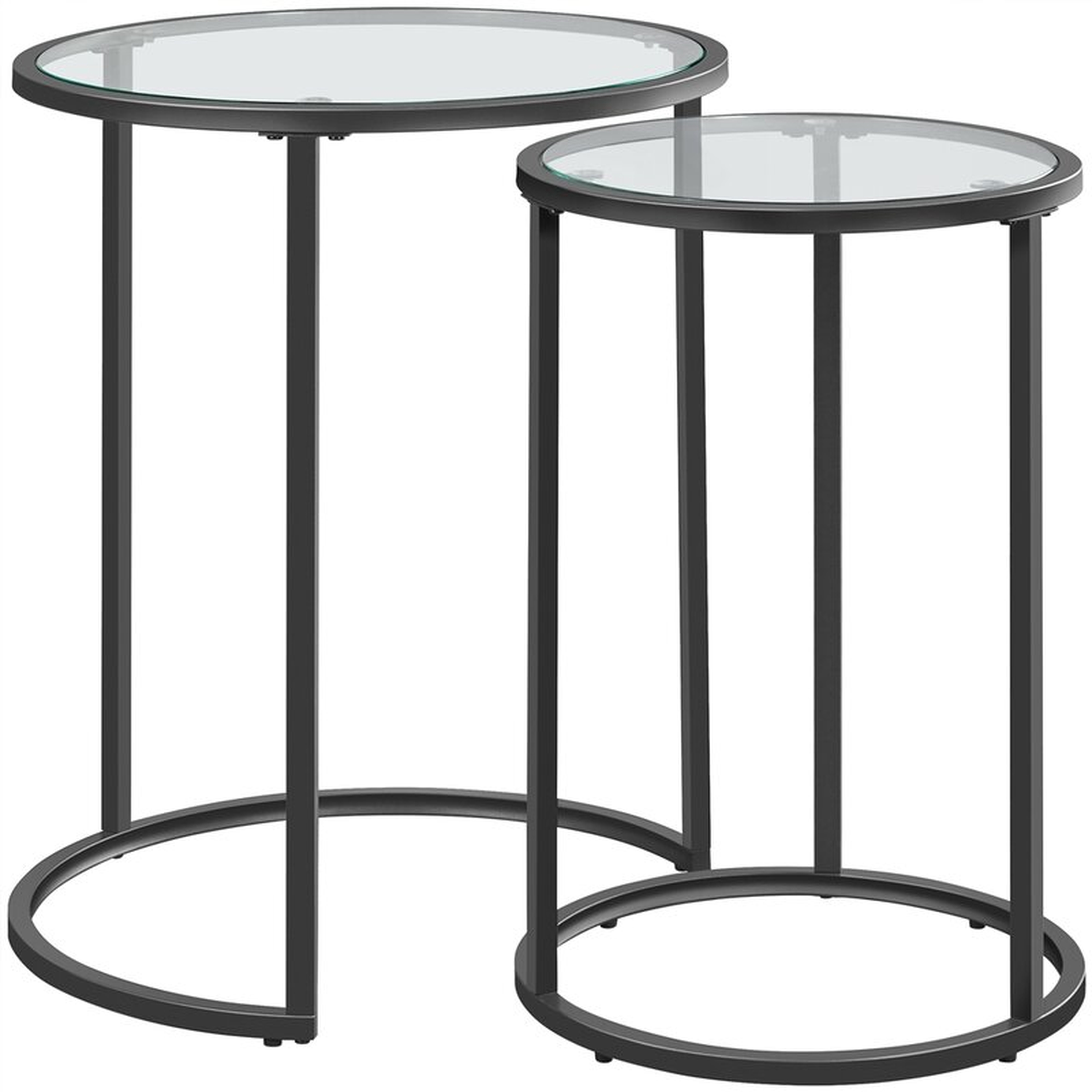 Baina Glass Frame Nesting Tables, Black - Wayfair