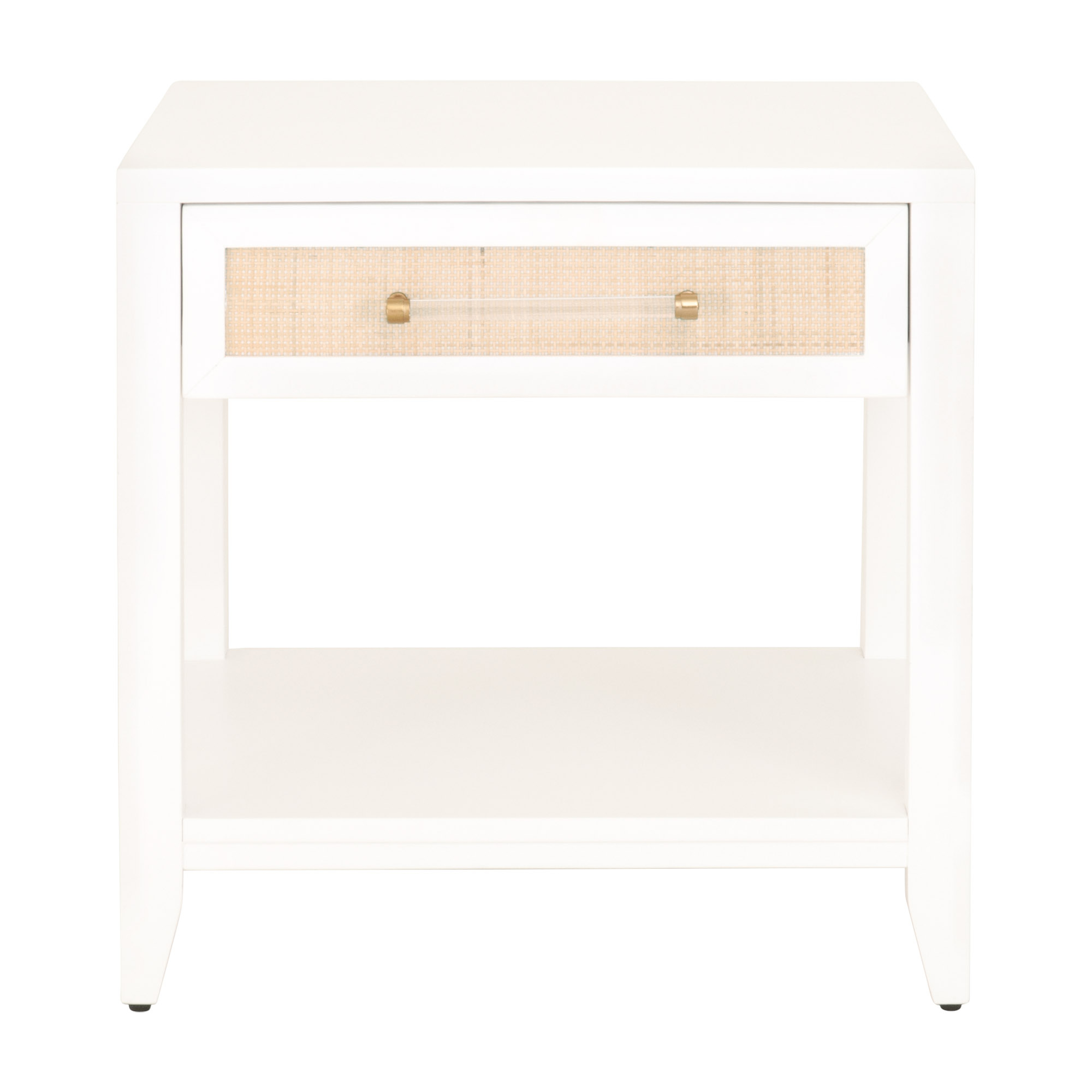 Holland Rattan End Table, White - Essentials for Living