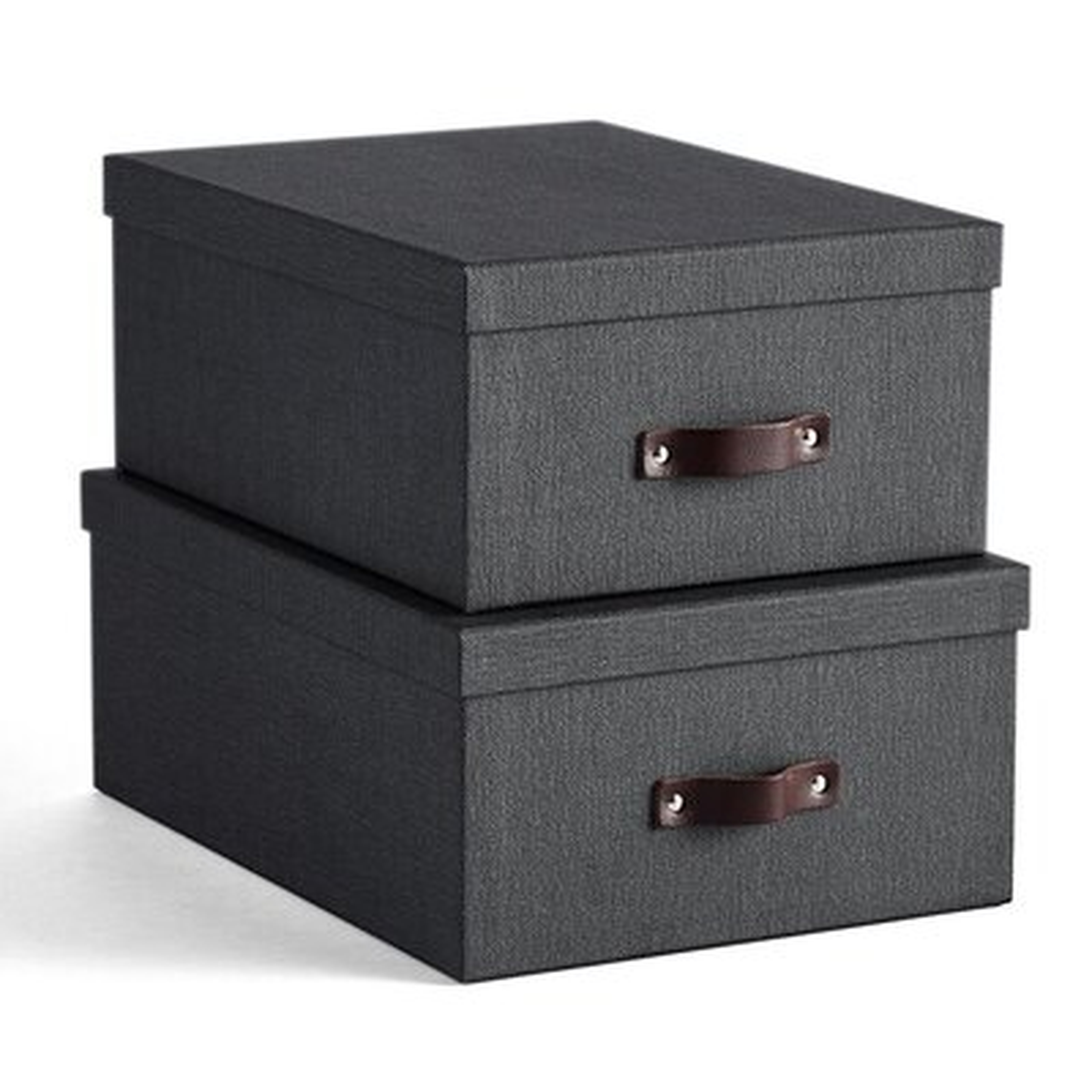 Bleecker Storage 2 Piece Fiberboard Box Set - White - Wayfair