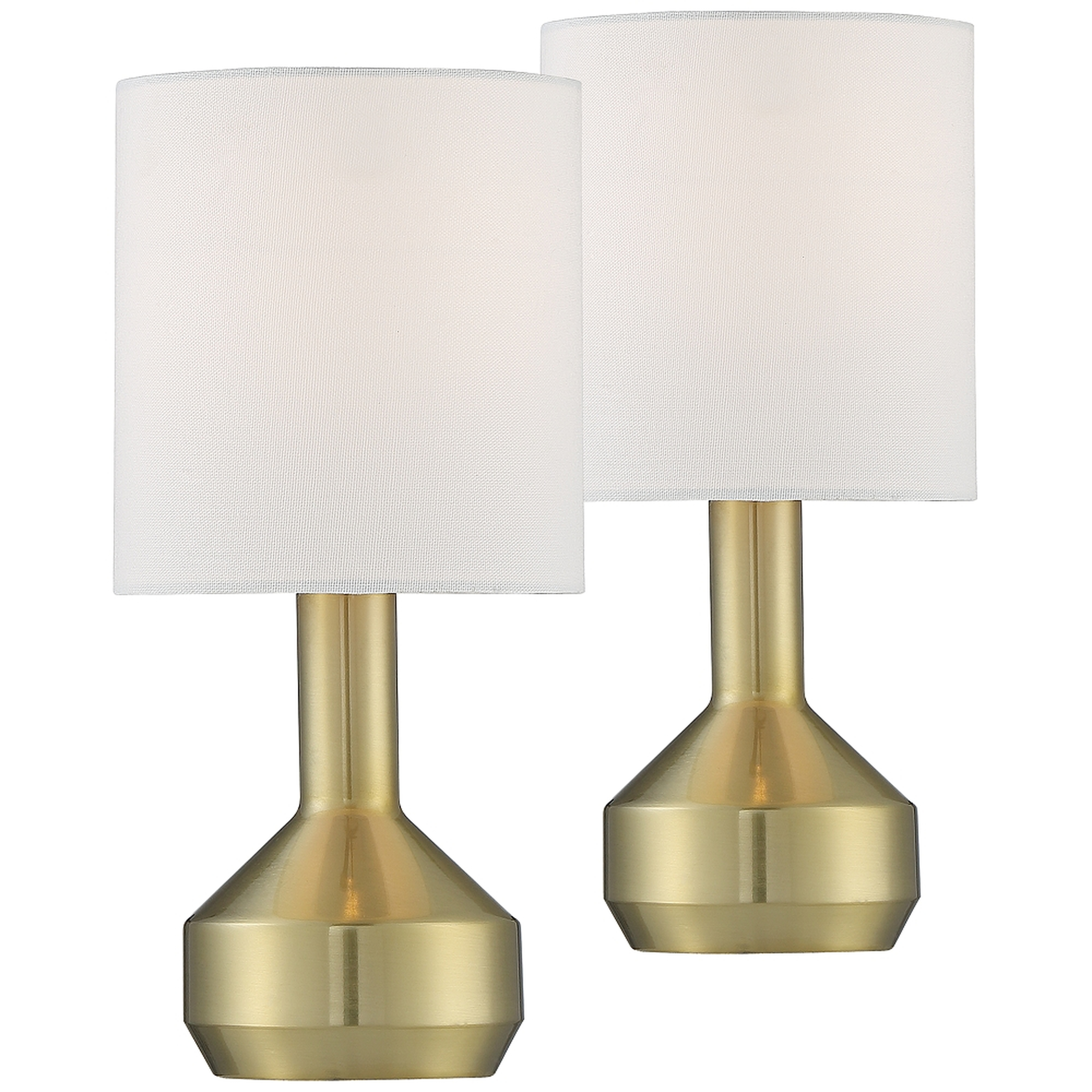 Syd 14 3/4" High Brass Accent Table Lamps Set of 2 - Style # 76A97 - Lamps Plus
