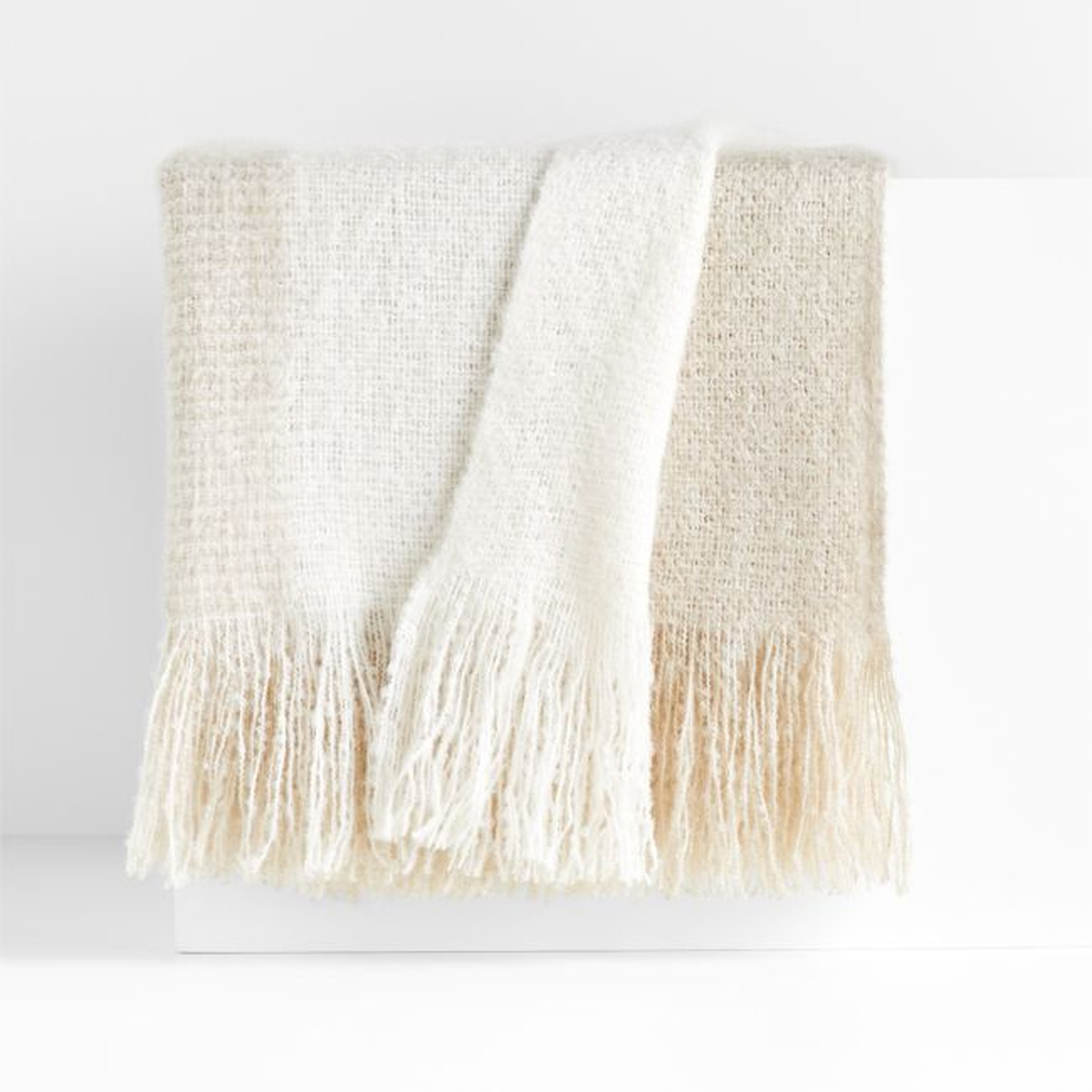 Letti 70"x55" Ivory Throw Blanket - Crate and Barrel
