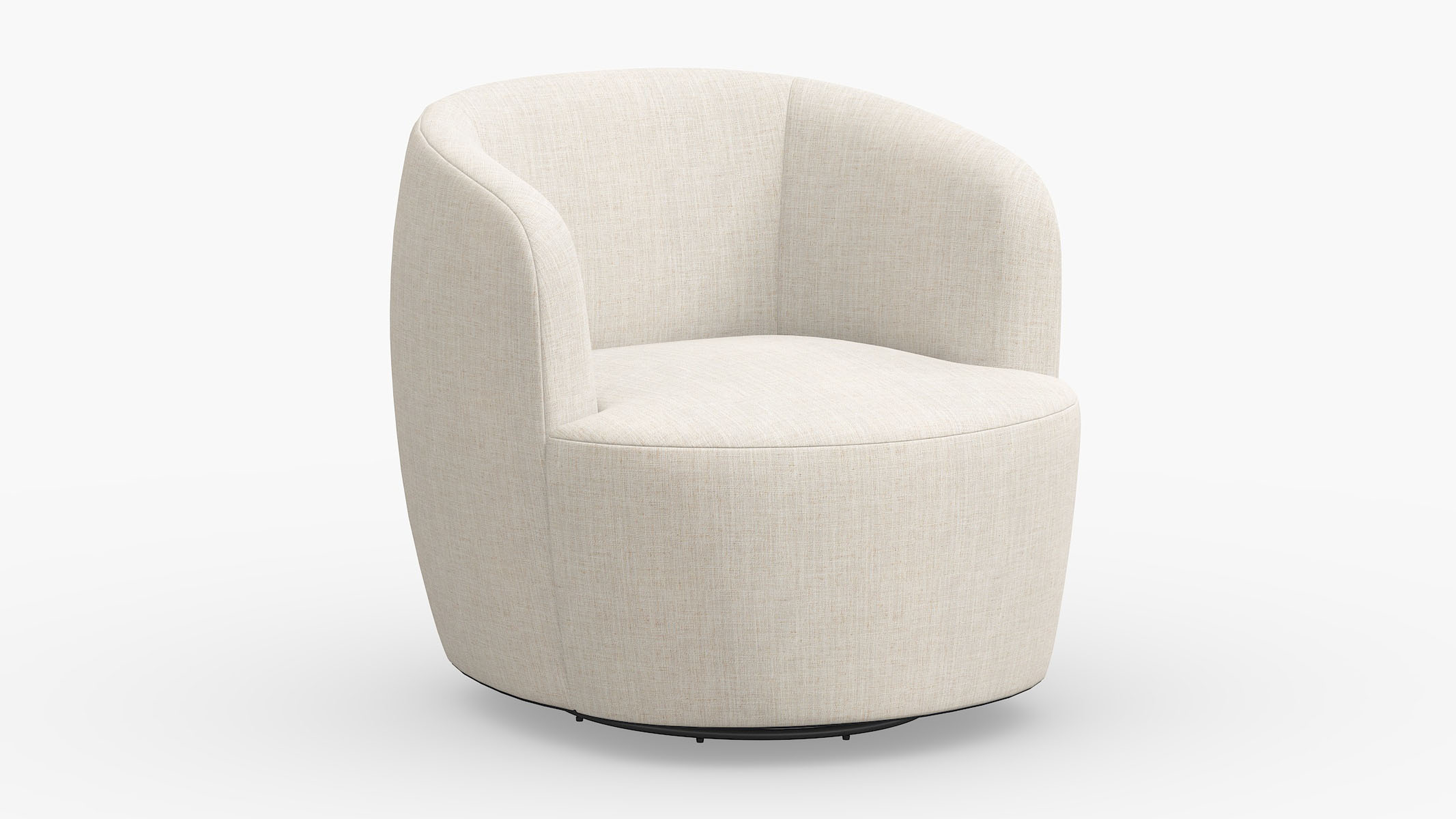 Tub Swivel Chair, Talc Everyday Linen - The Inside
