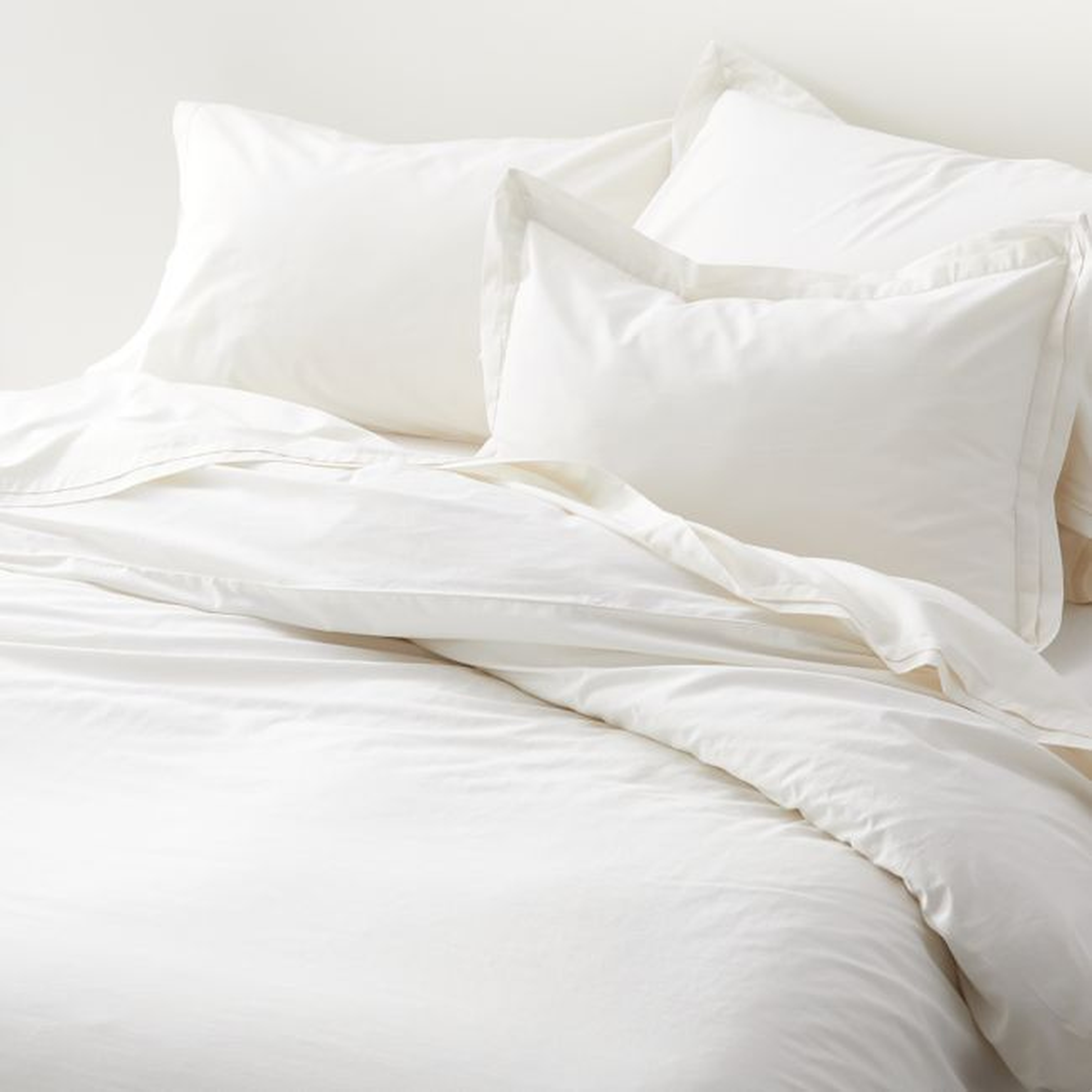 Mellow Organic Cotton Duvet Cover, Pearl, King - Crate and Barrel