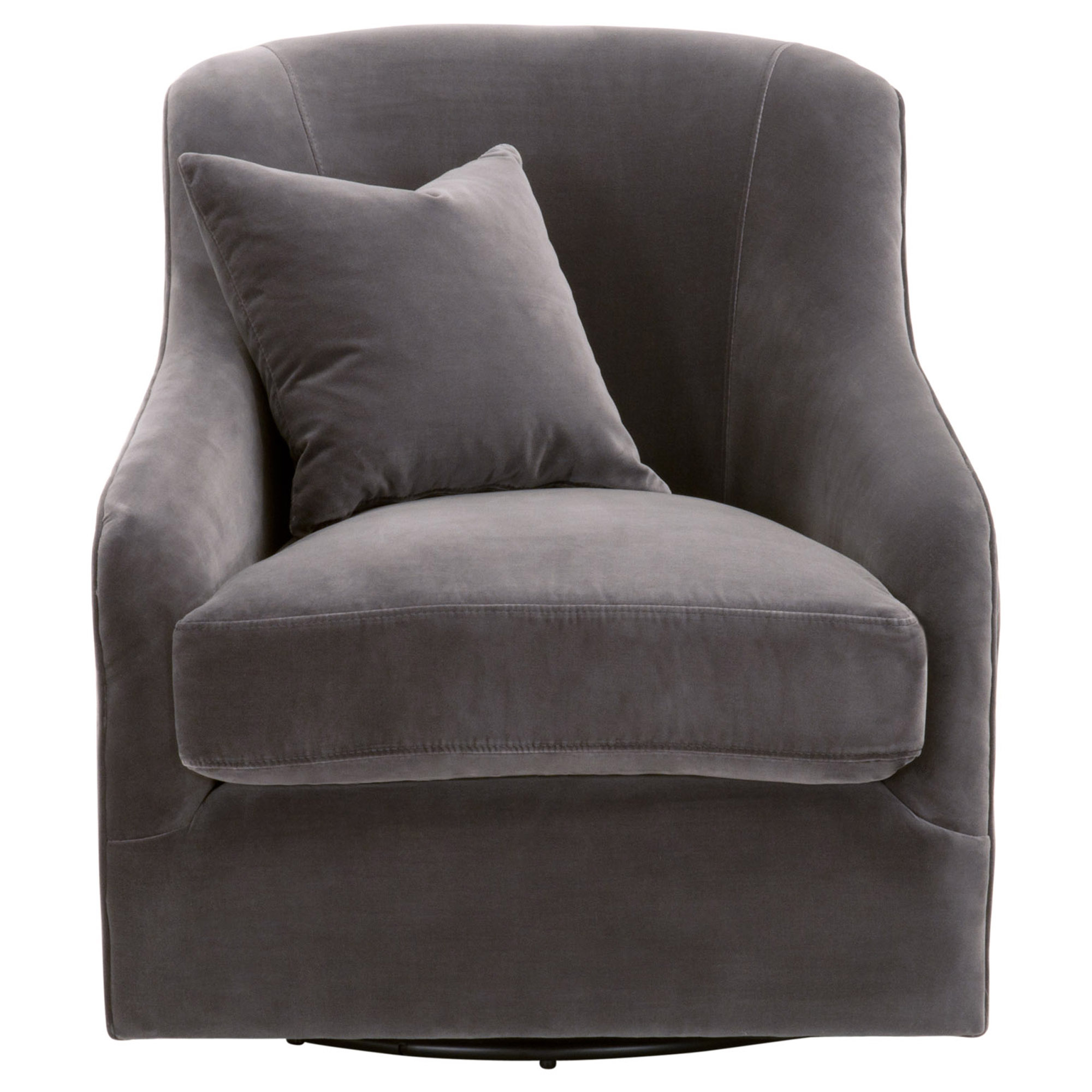 Mona Swivel Club Chair, Dark Dove Velvet - Alder House