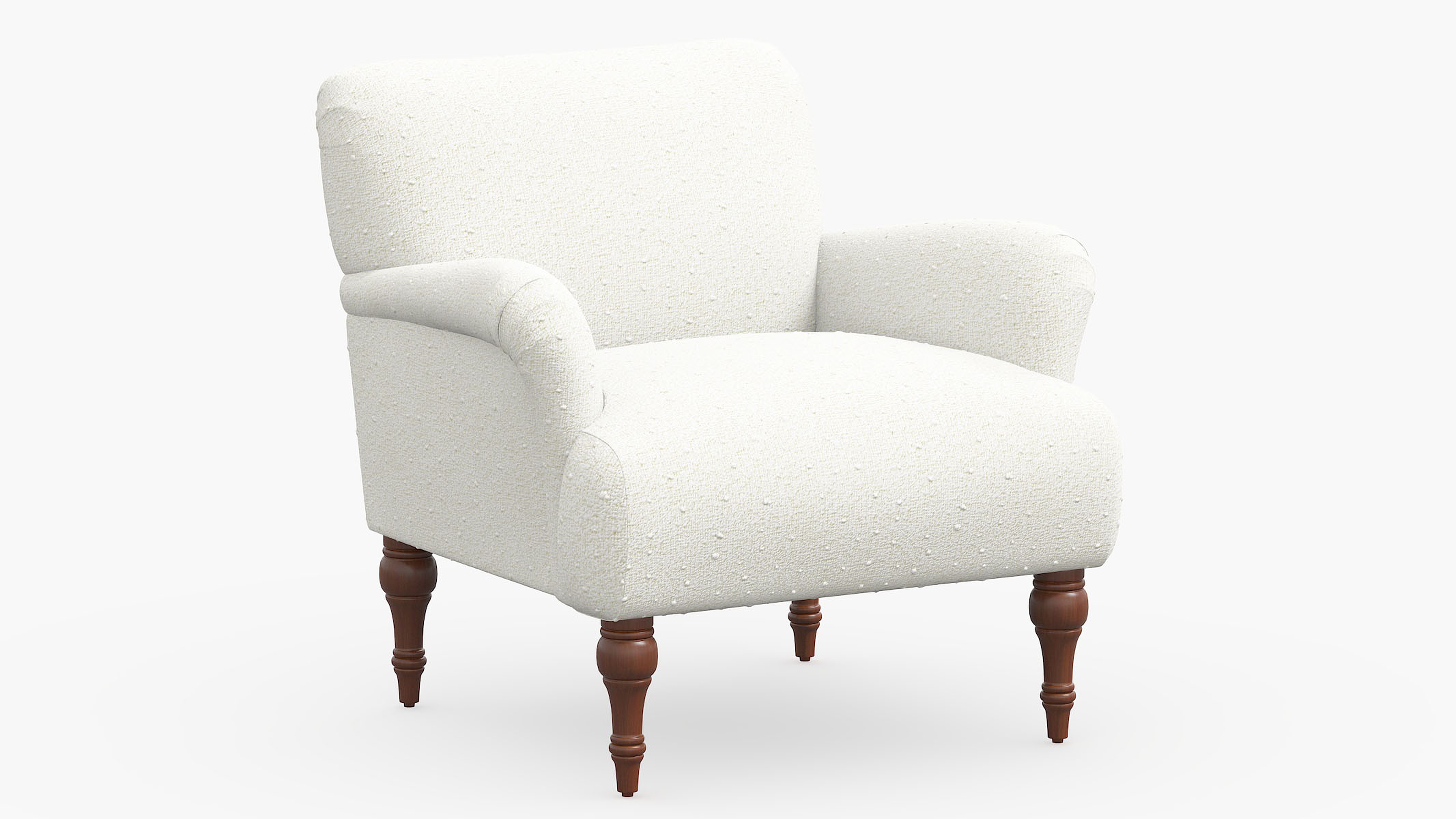 Traditional Accent Chair, Snow Boucle - The Inside
