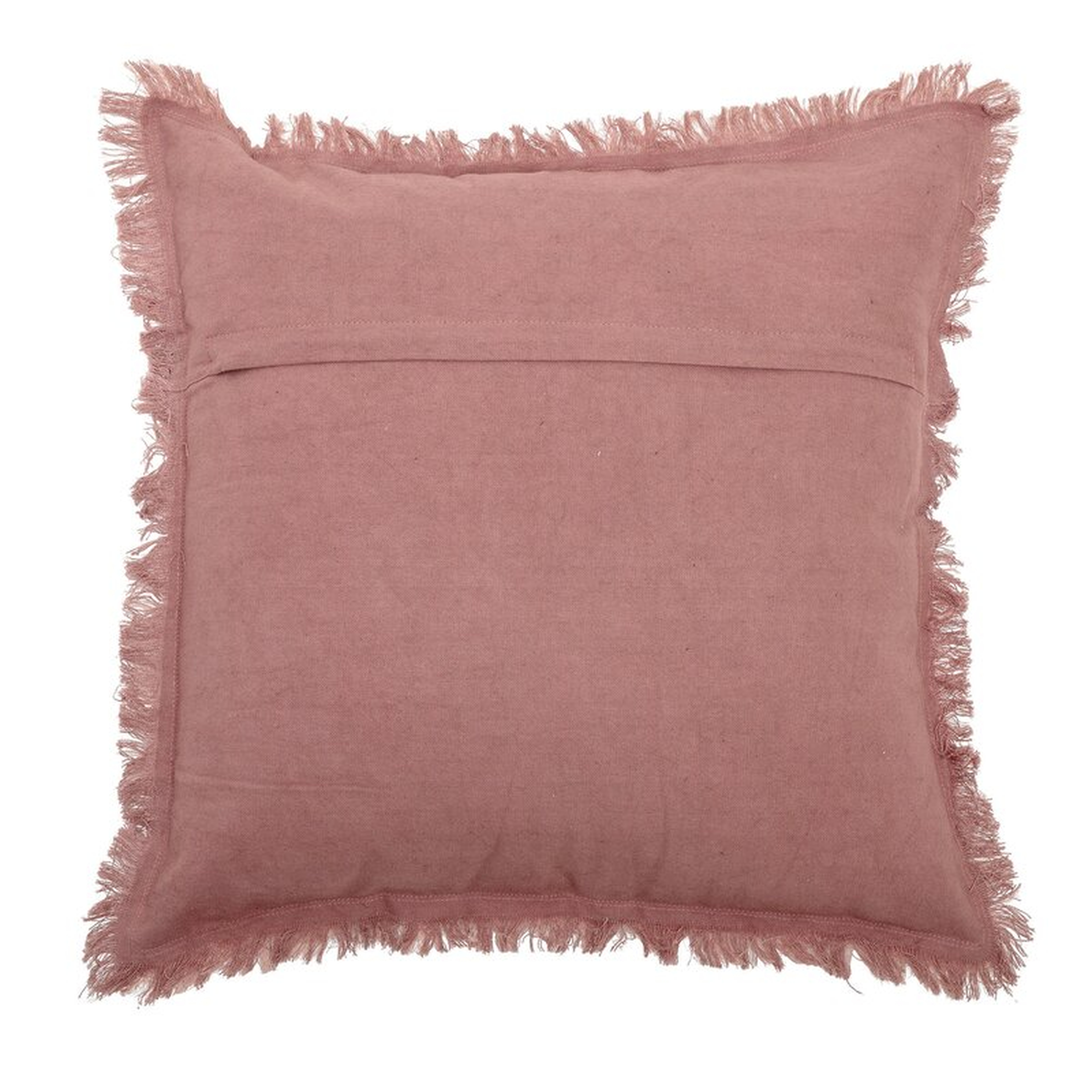 Bloomingville Grey Cotton Blend Corduroy Pillow With Eyelash Fringe & Fabric Back Color: Plum - Perigold