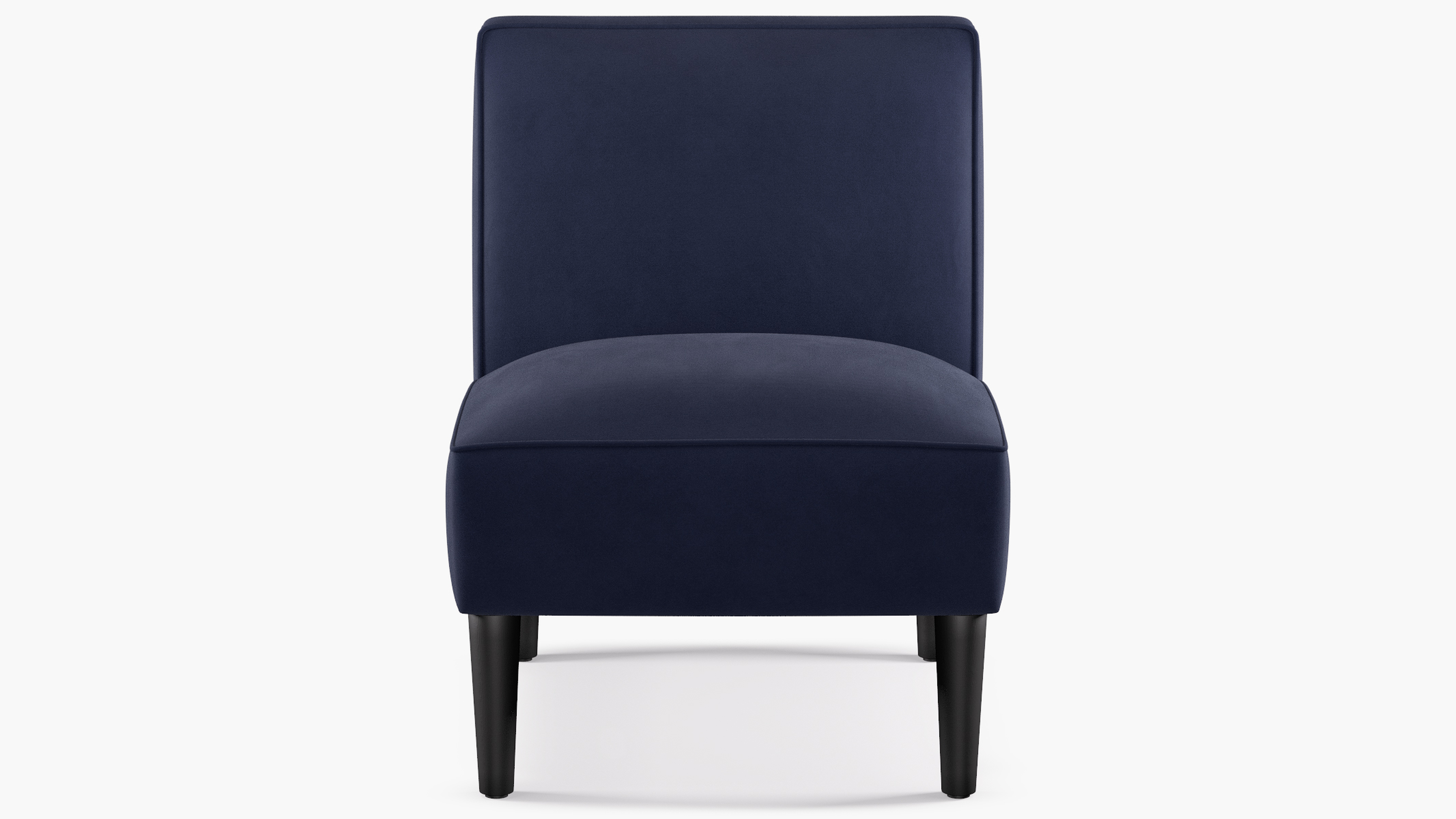 Mid-Century Accent Chair, Navy Velvet, Black - The Inside