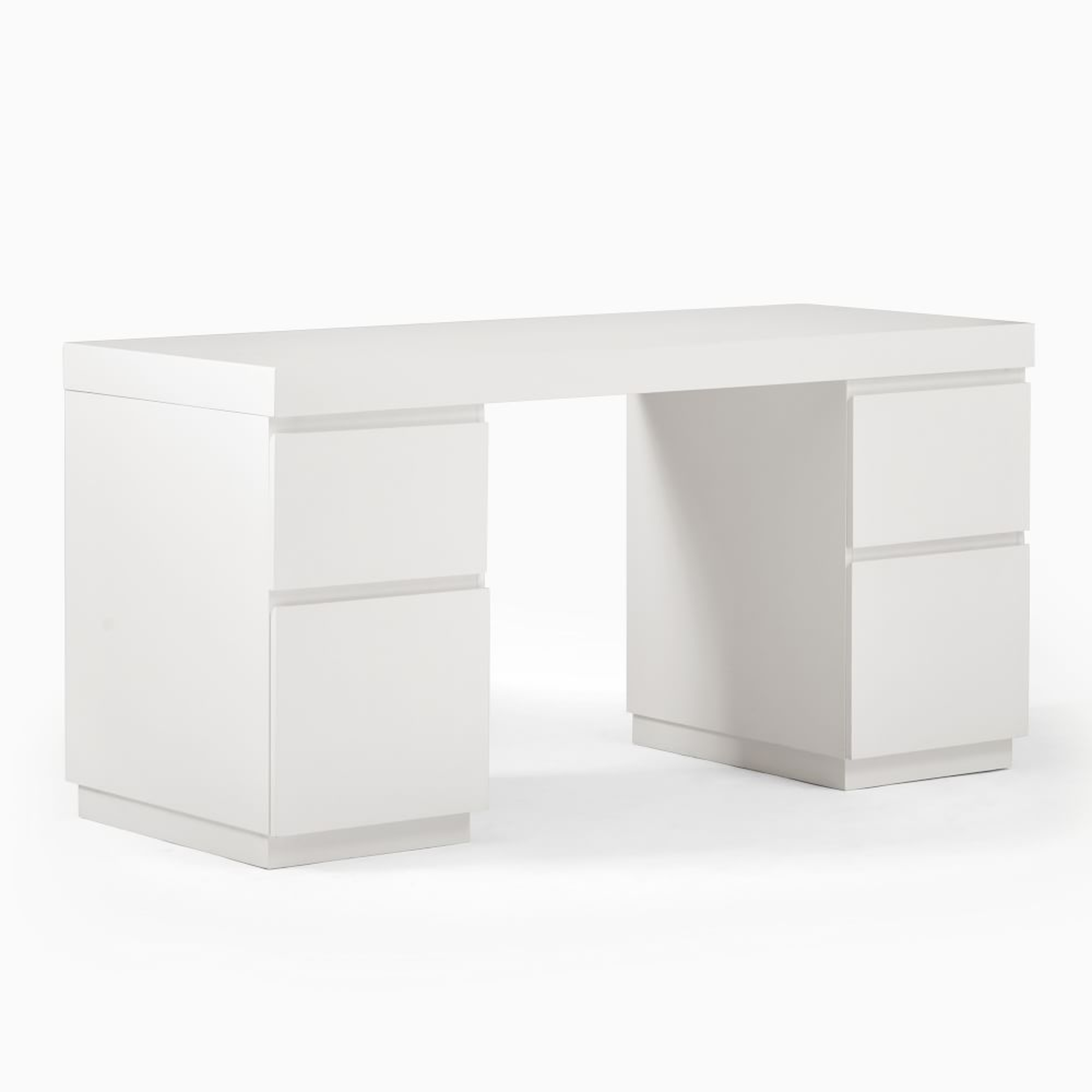 Parsons 2 File Cabinets + Desk Set, White - West Elm