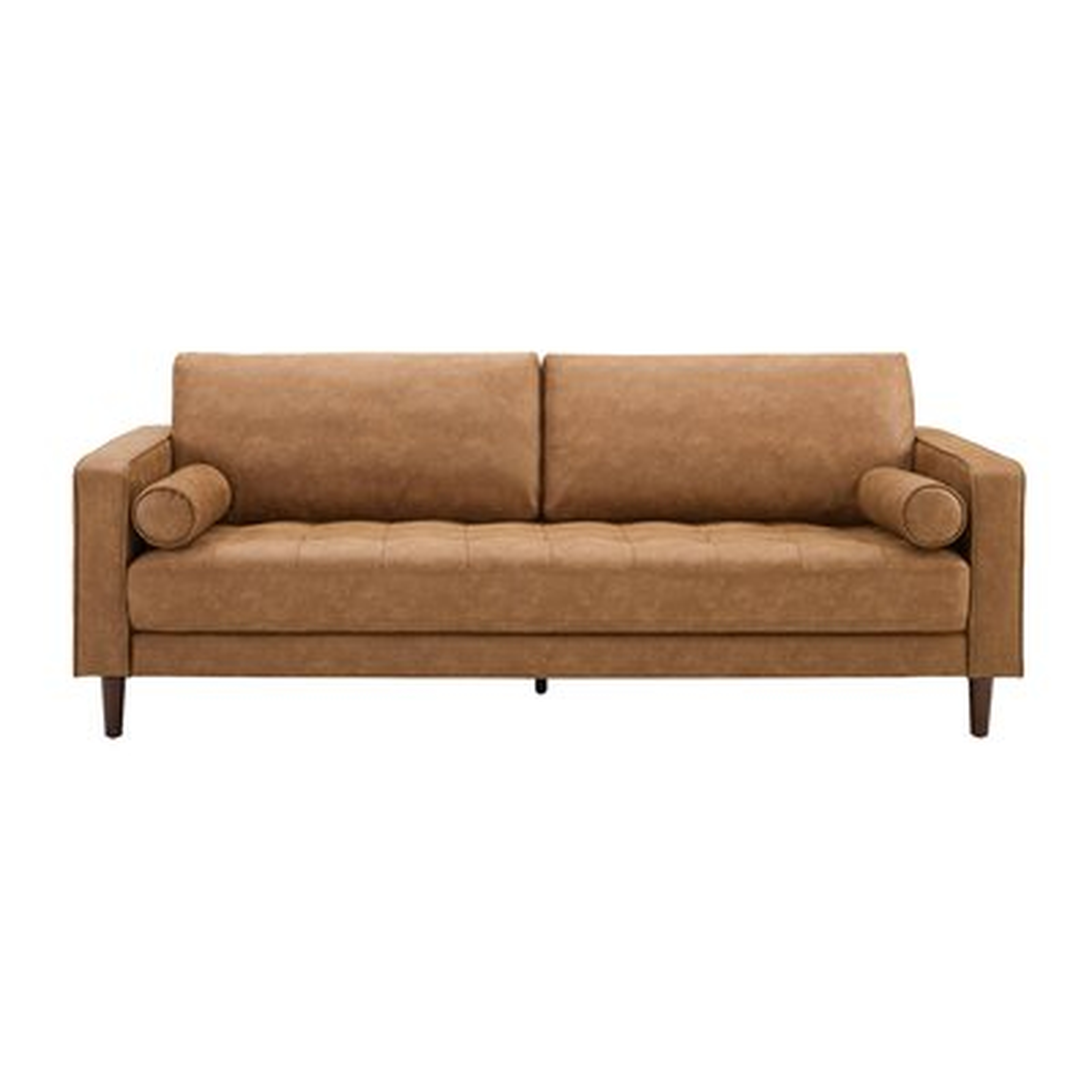 Pyron Faux Leather 76" Wide Square Arm Sofa - Wayfair