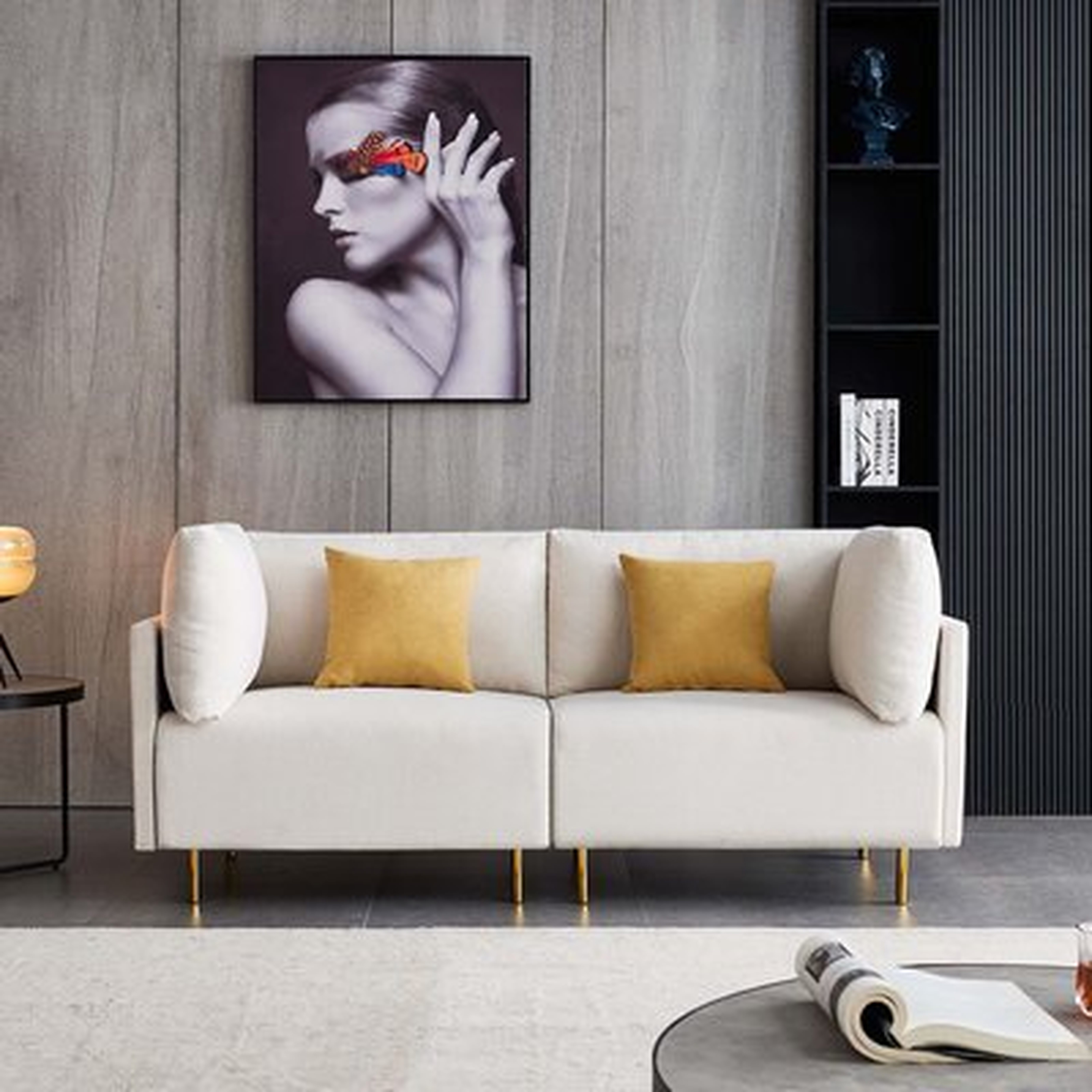 74'' Linen Square Arm Sofa - Wayfair