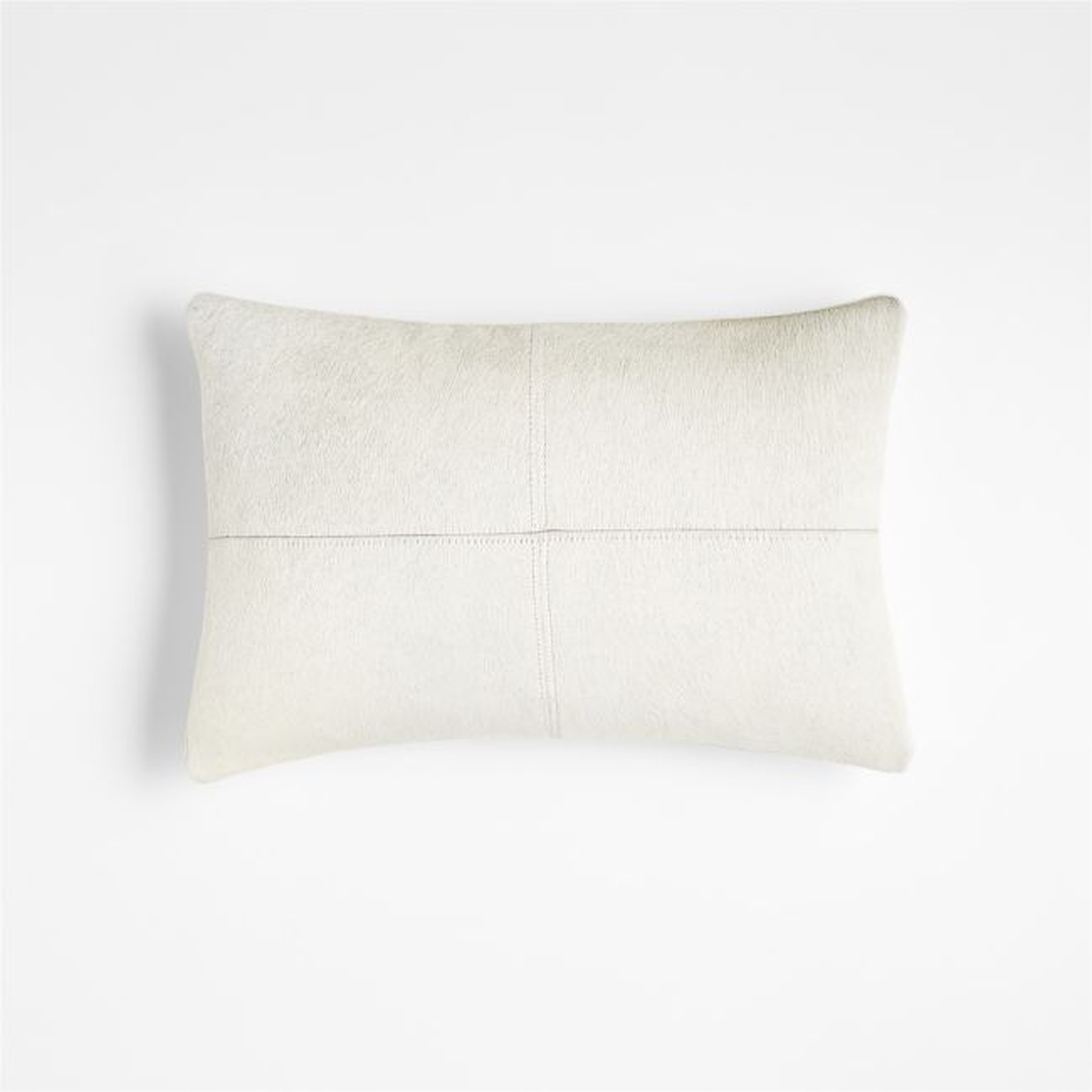 Valona 18"x12" White Cowhide Throw Pillow Cover with Feather Insert - Crate and Barrel
