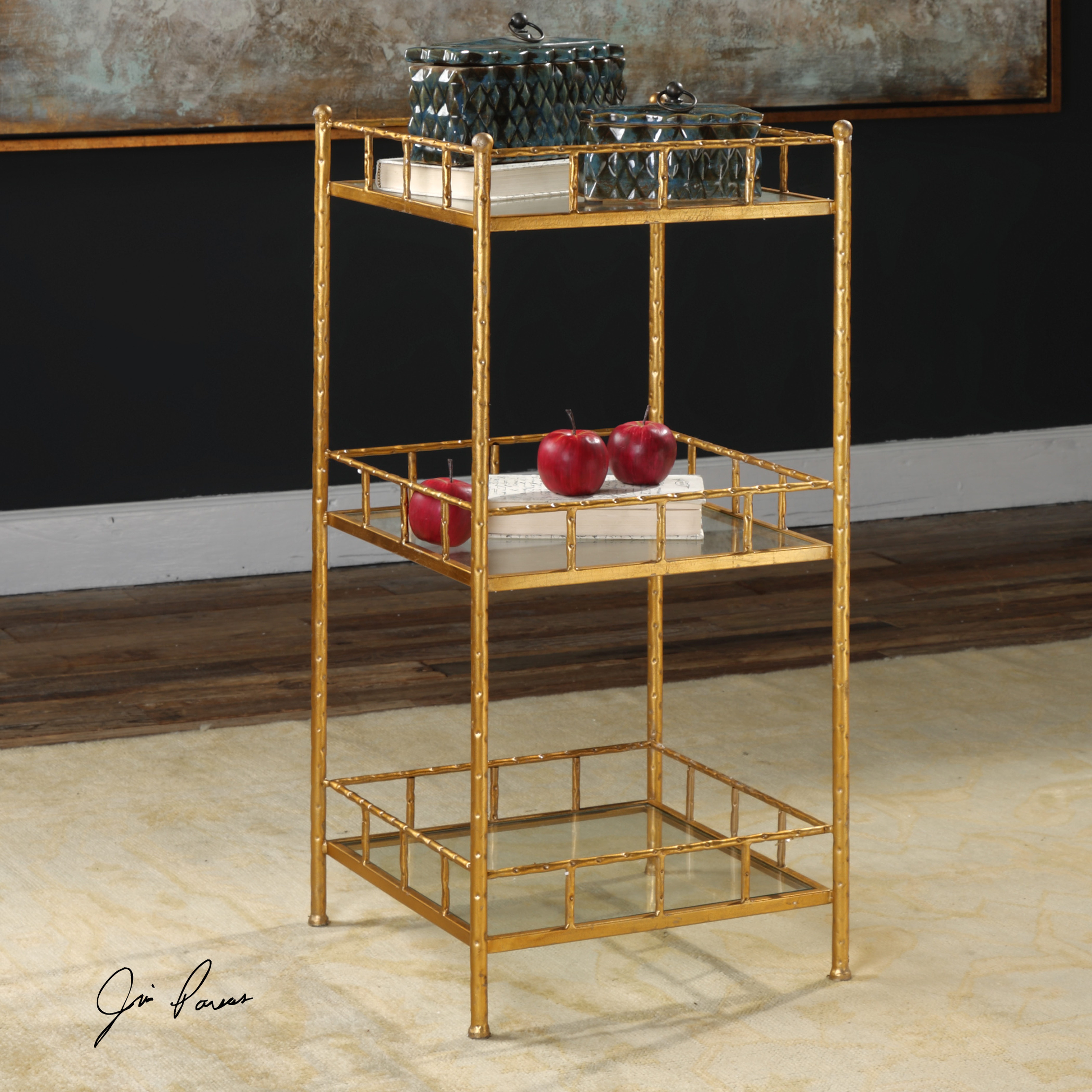 Tilly Gold Accent Shelf Table - Hudsonhill Foundry