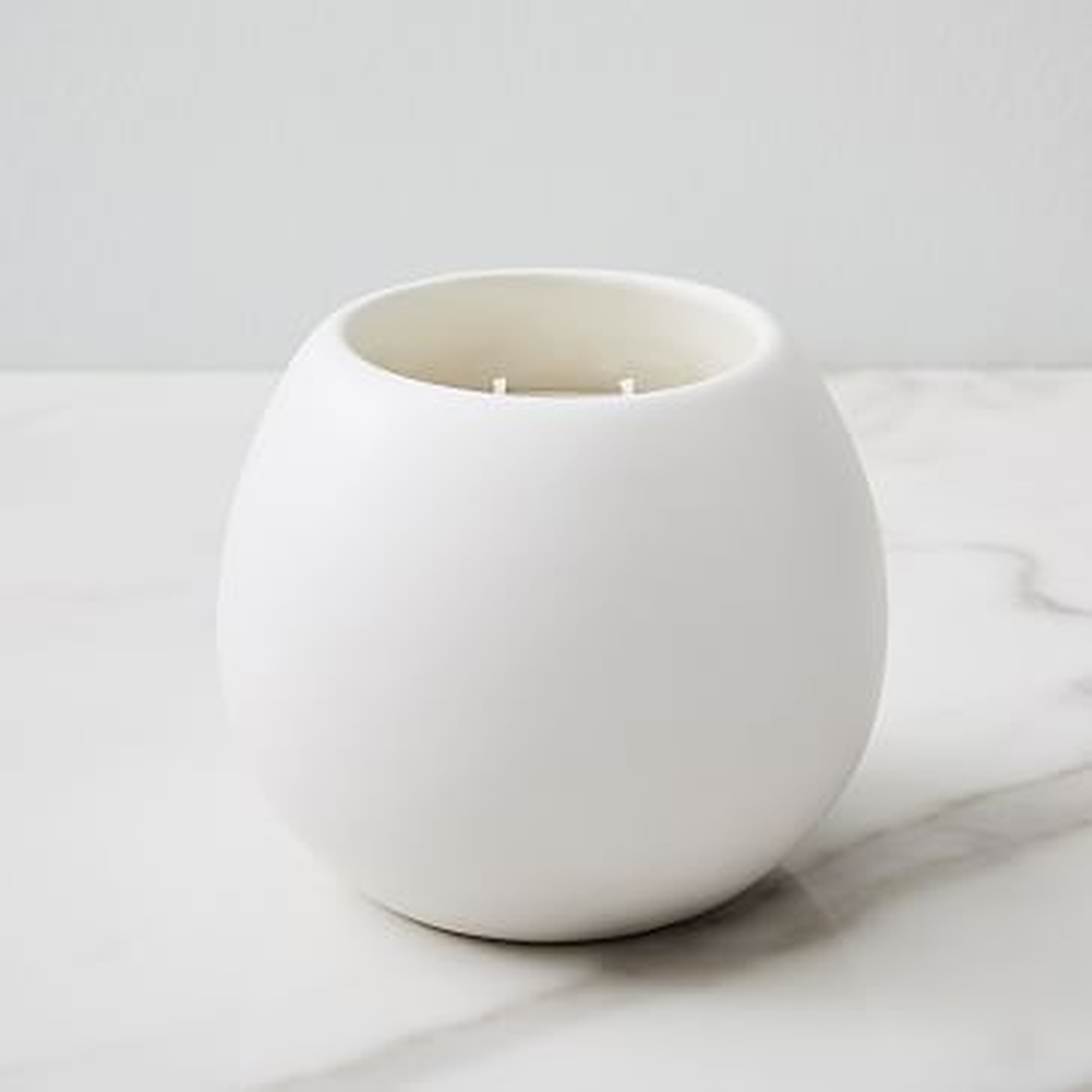 Pure Ceramic Two-Wick Candle, White - West Elm