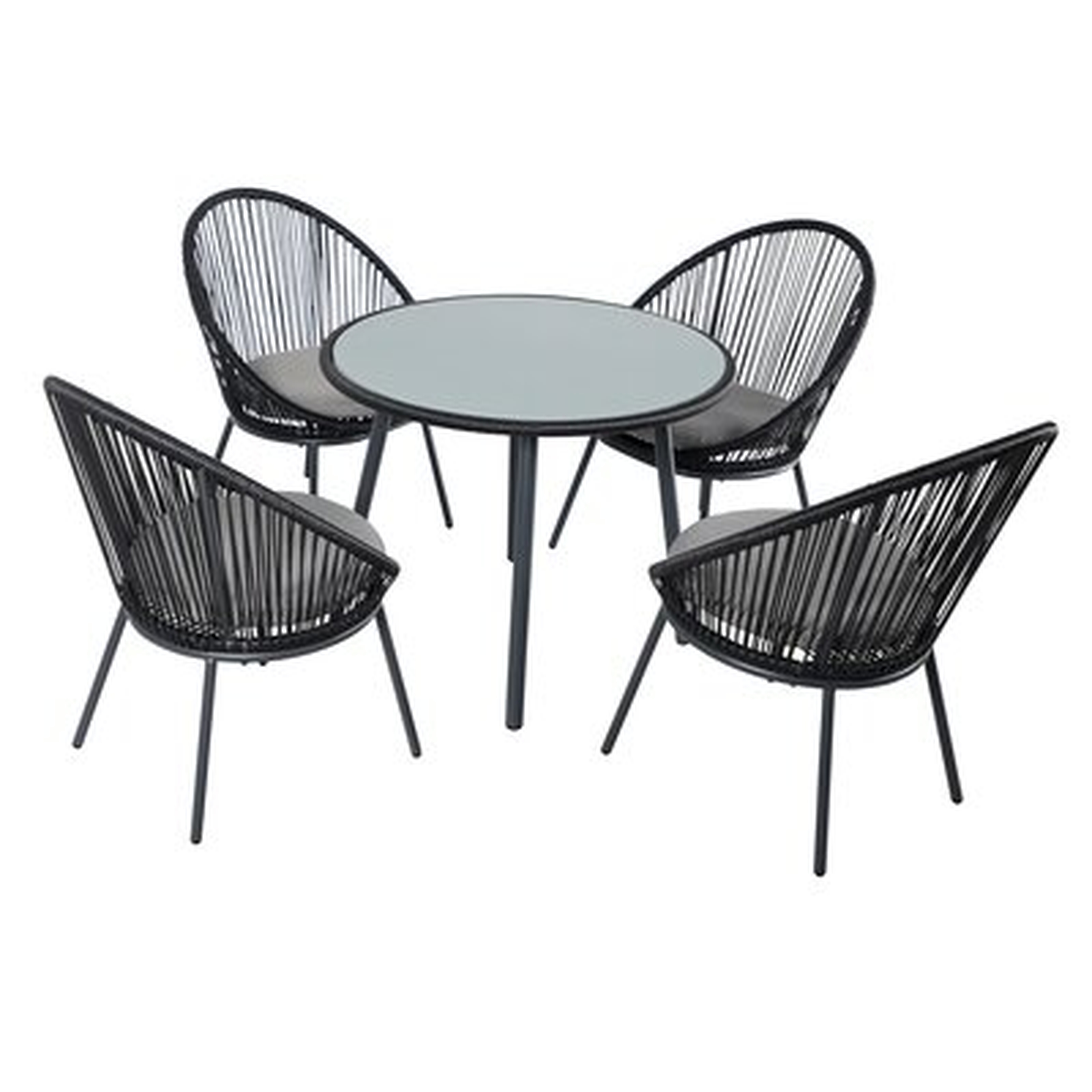 Glora Round 4 - Person 35.4'' Long Dining Set with Cushions - Wayfair