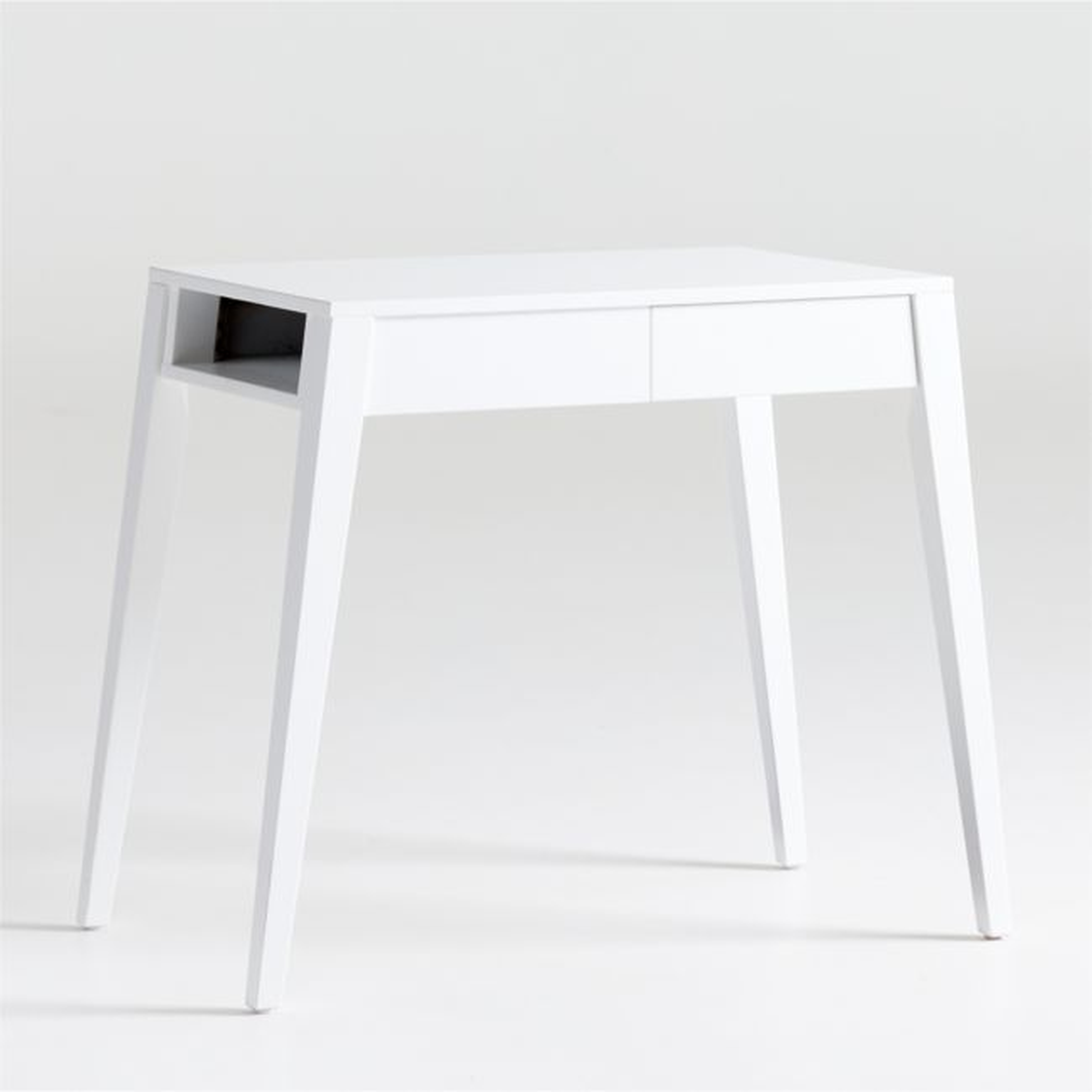 Atticus White Desk with Power - Crate and Barrel