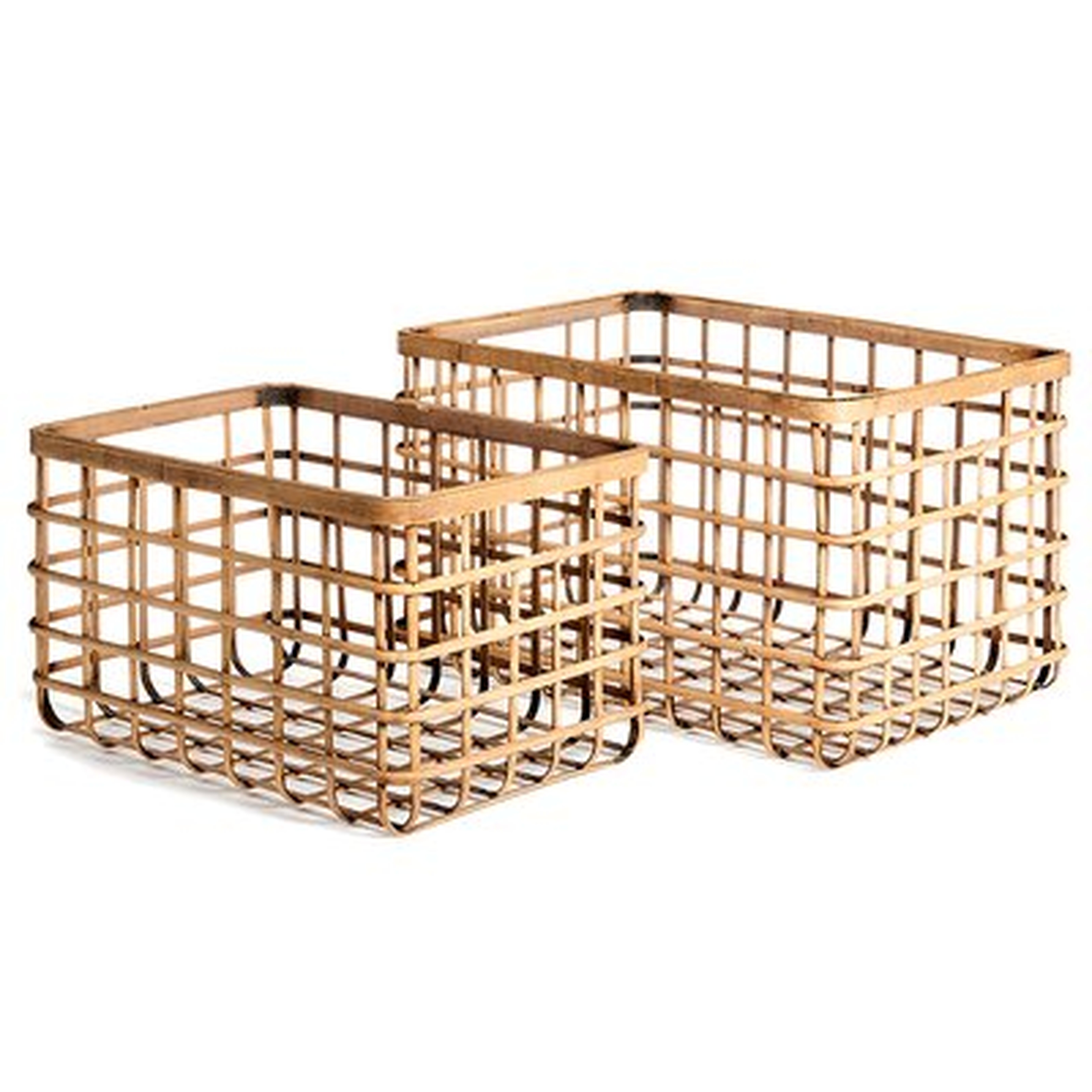 2 Pieces Rattan Basket Set - Wayfair
