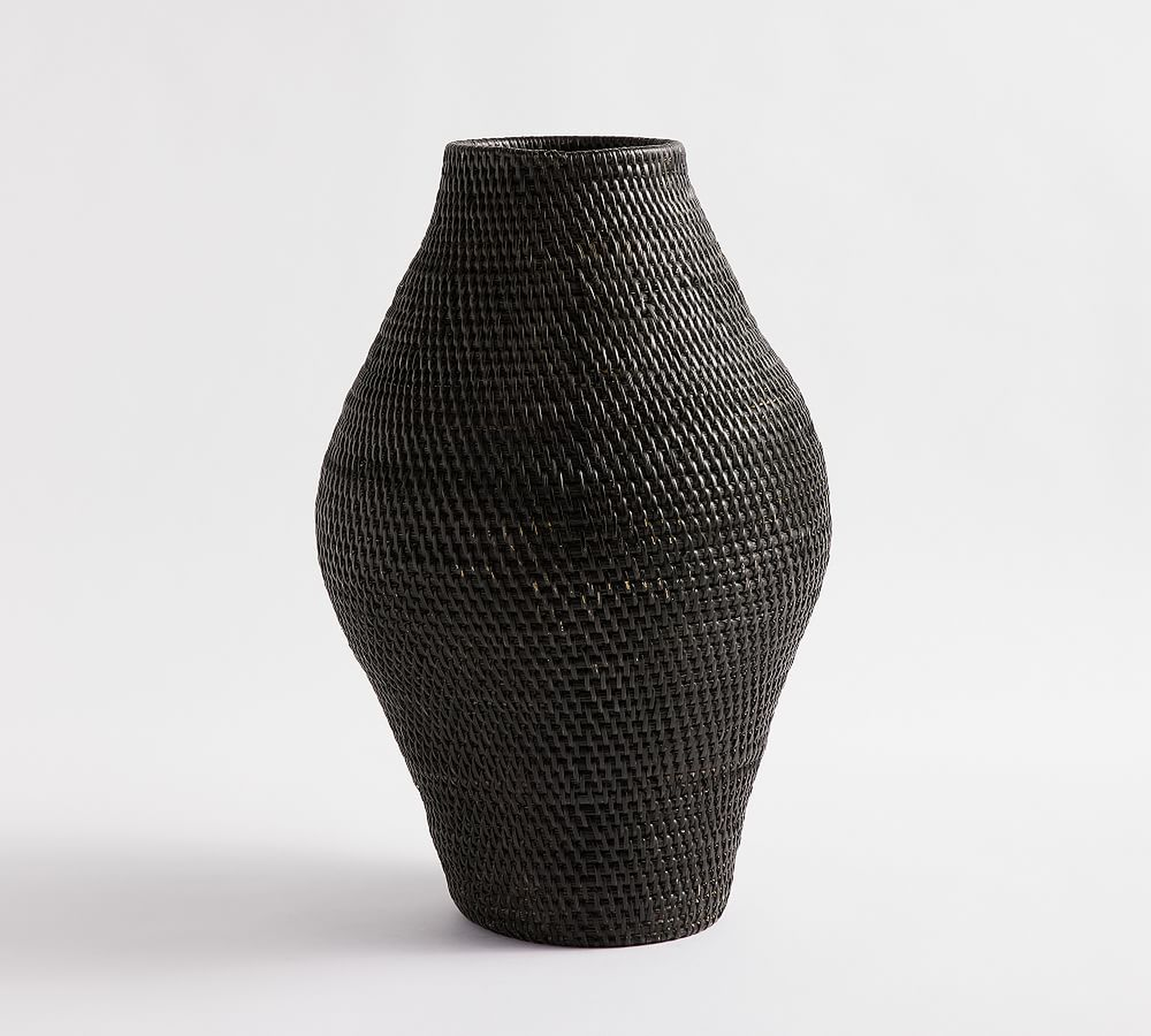 Woven Rattan Vases, Tall, Black - Pottery Barn