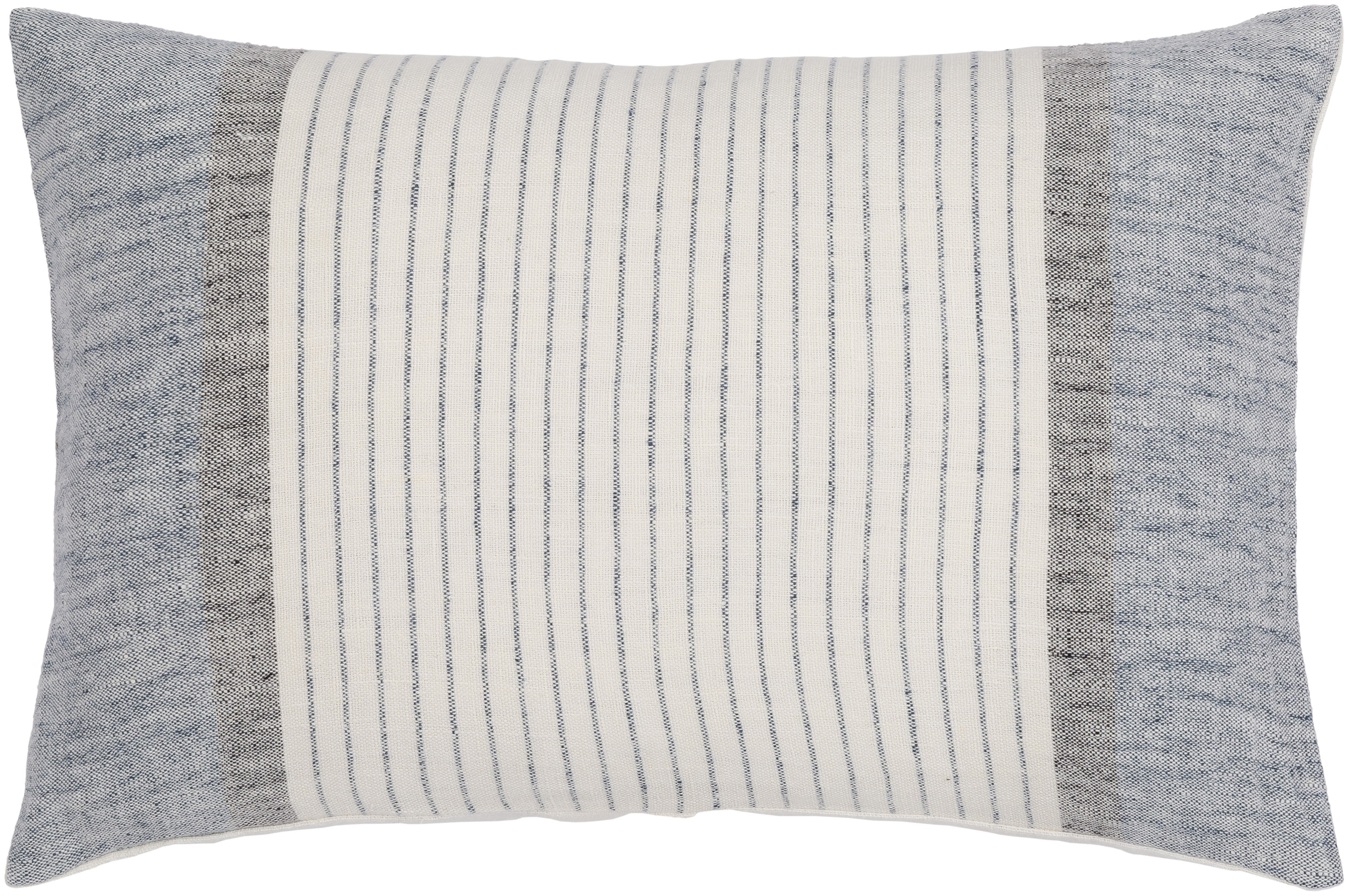 Linen Stripe Buttoned LNB-004 13"L x 20"W Down Filled Pillow - Surya