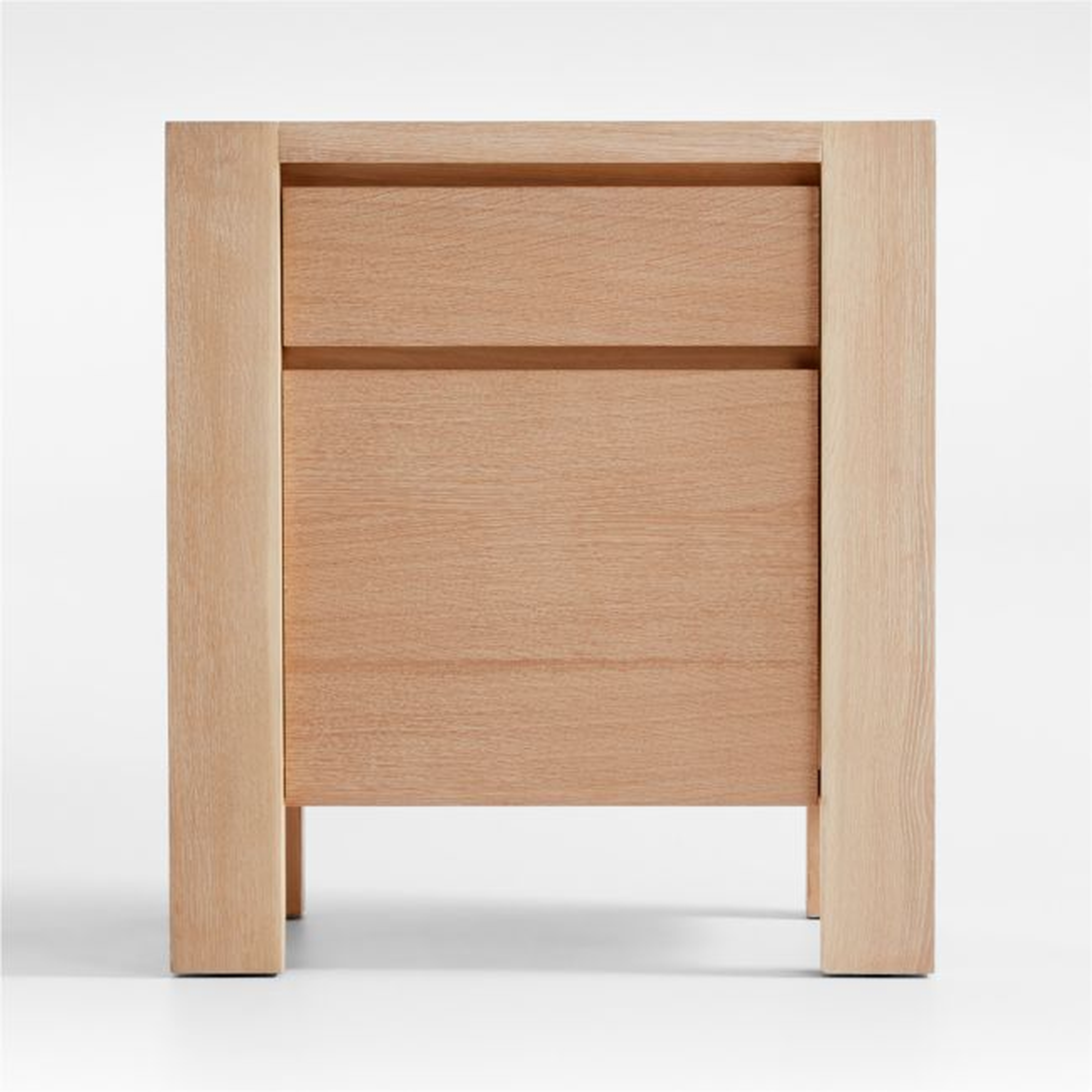 Terra Natural White Oak Wood End Table File Cabinet - Crate and Barrel
