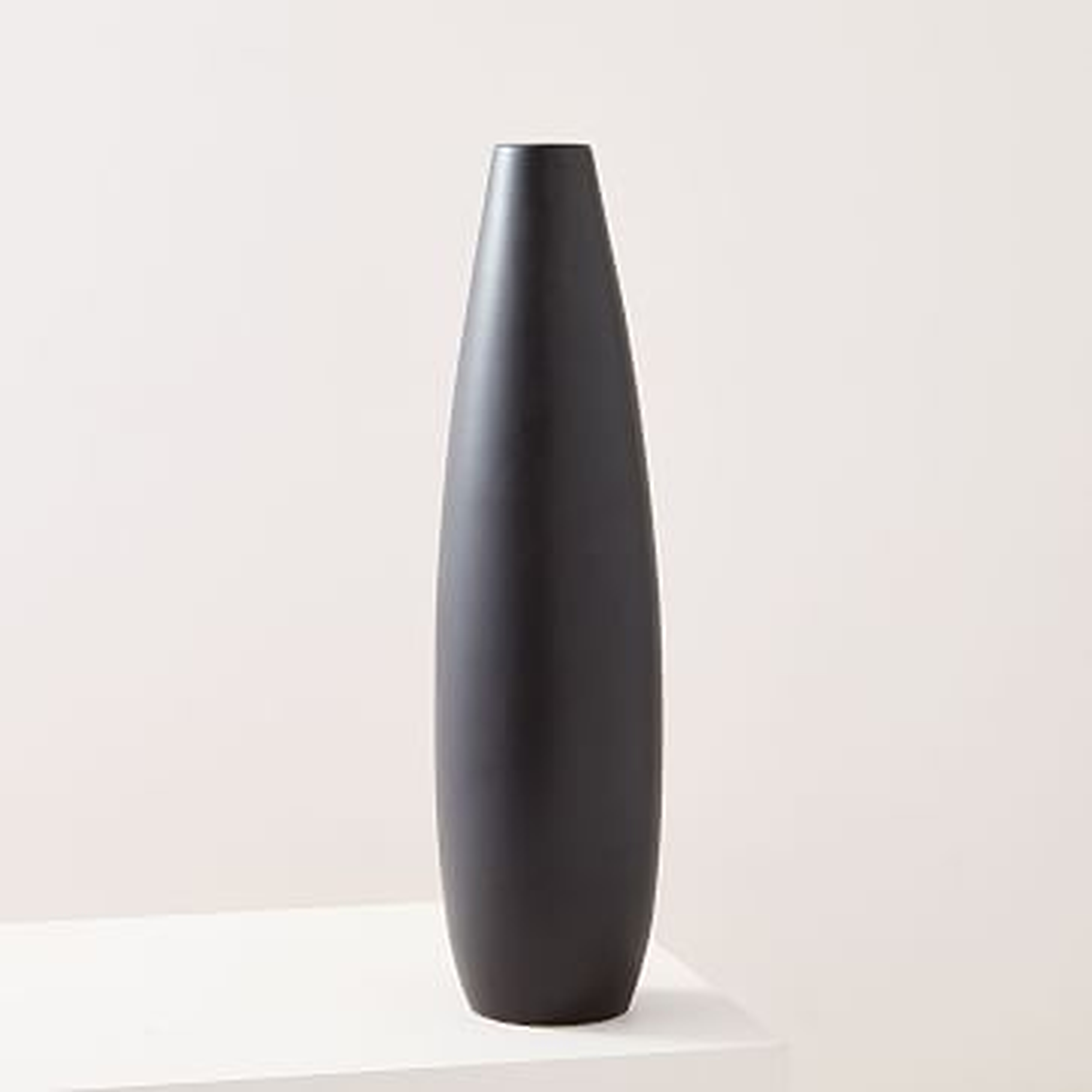 Pure Black Ceramic Vase, Bottle  - West Elm