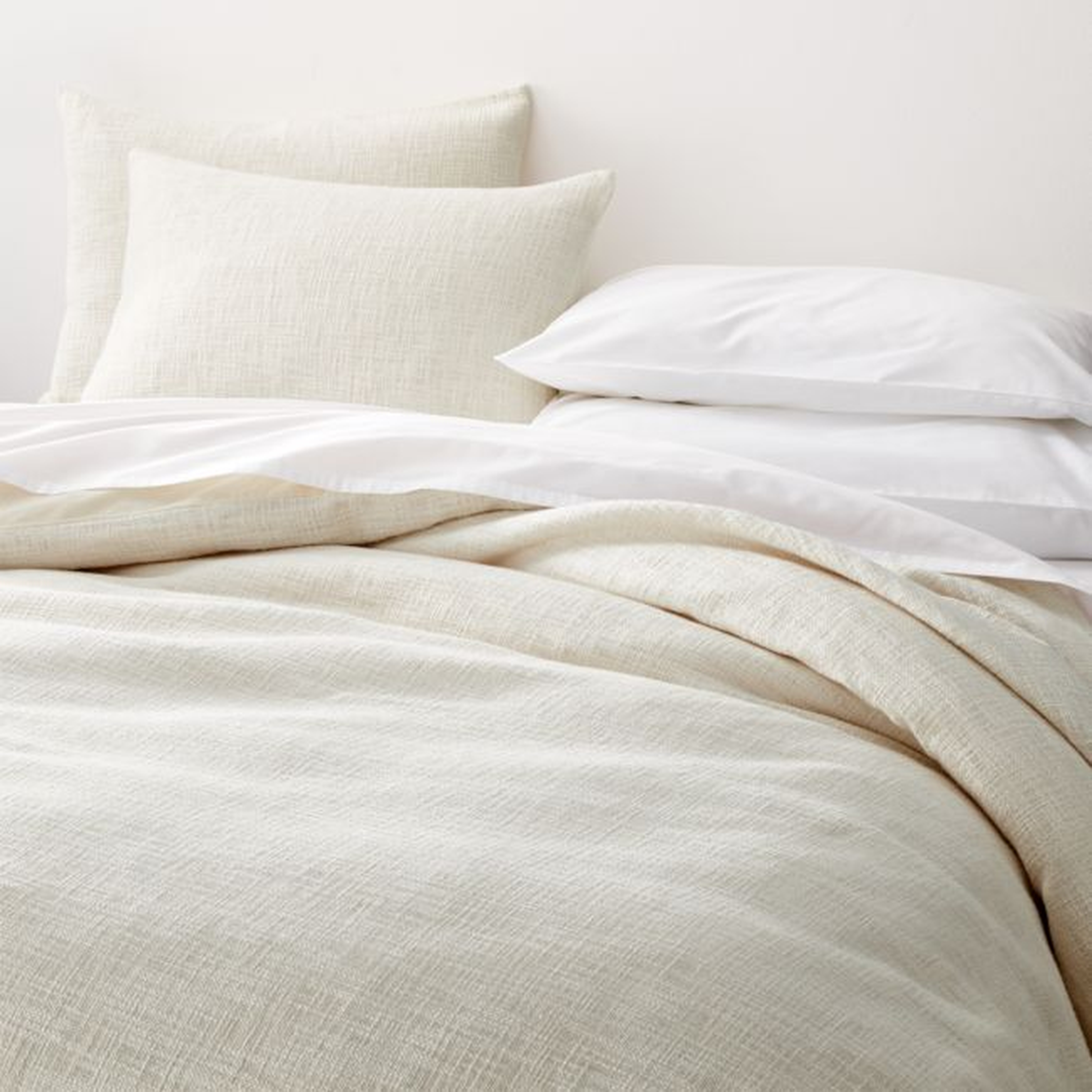 Lindstrom Cotton Ivory King Duvet Cover - Crate and Barrel