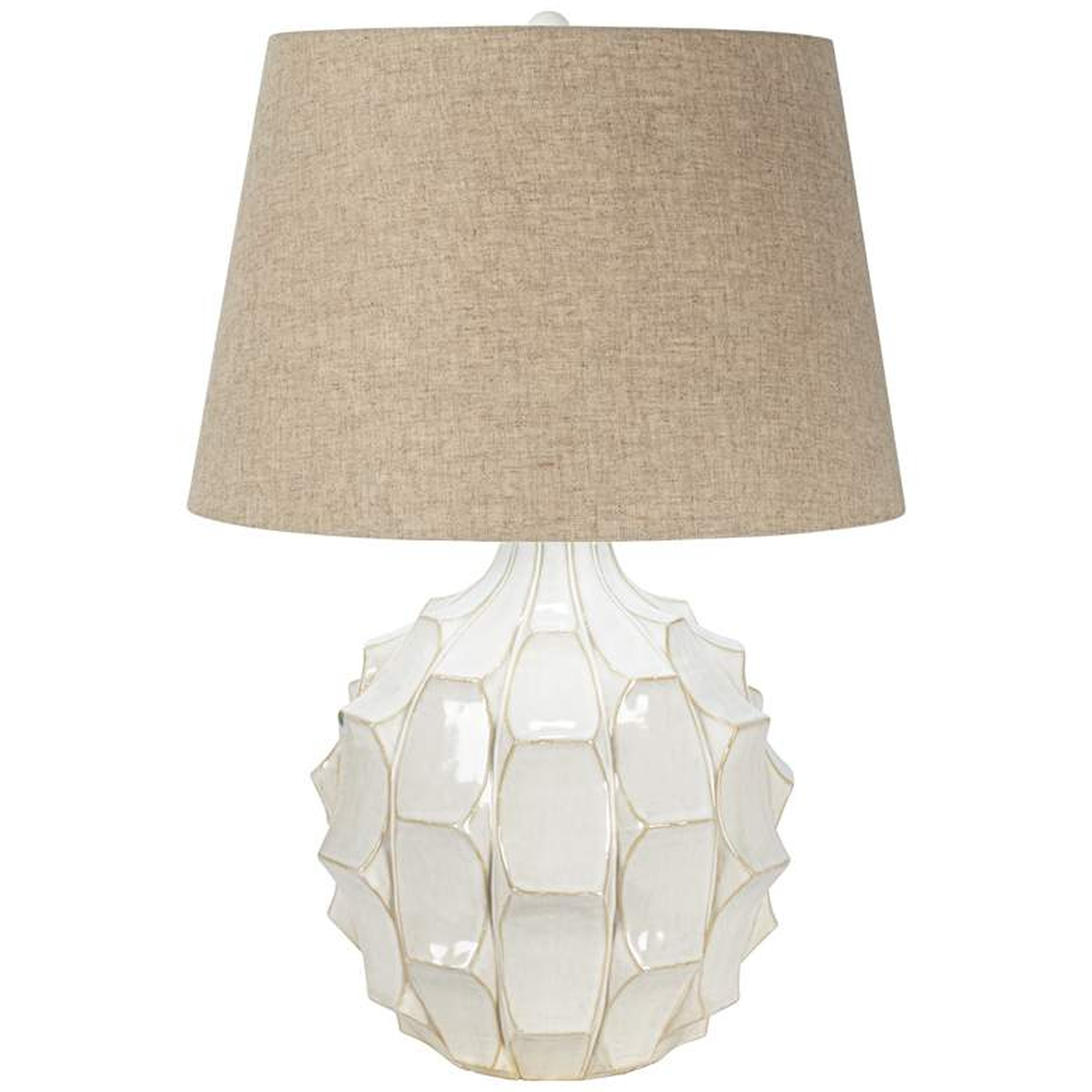 Cosgrove Round Ceramic Modern Table Lamp With Dimmer, White - Lamps Plus