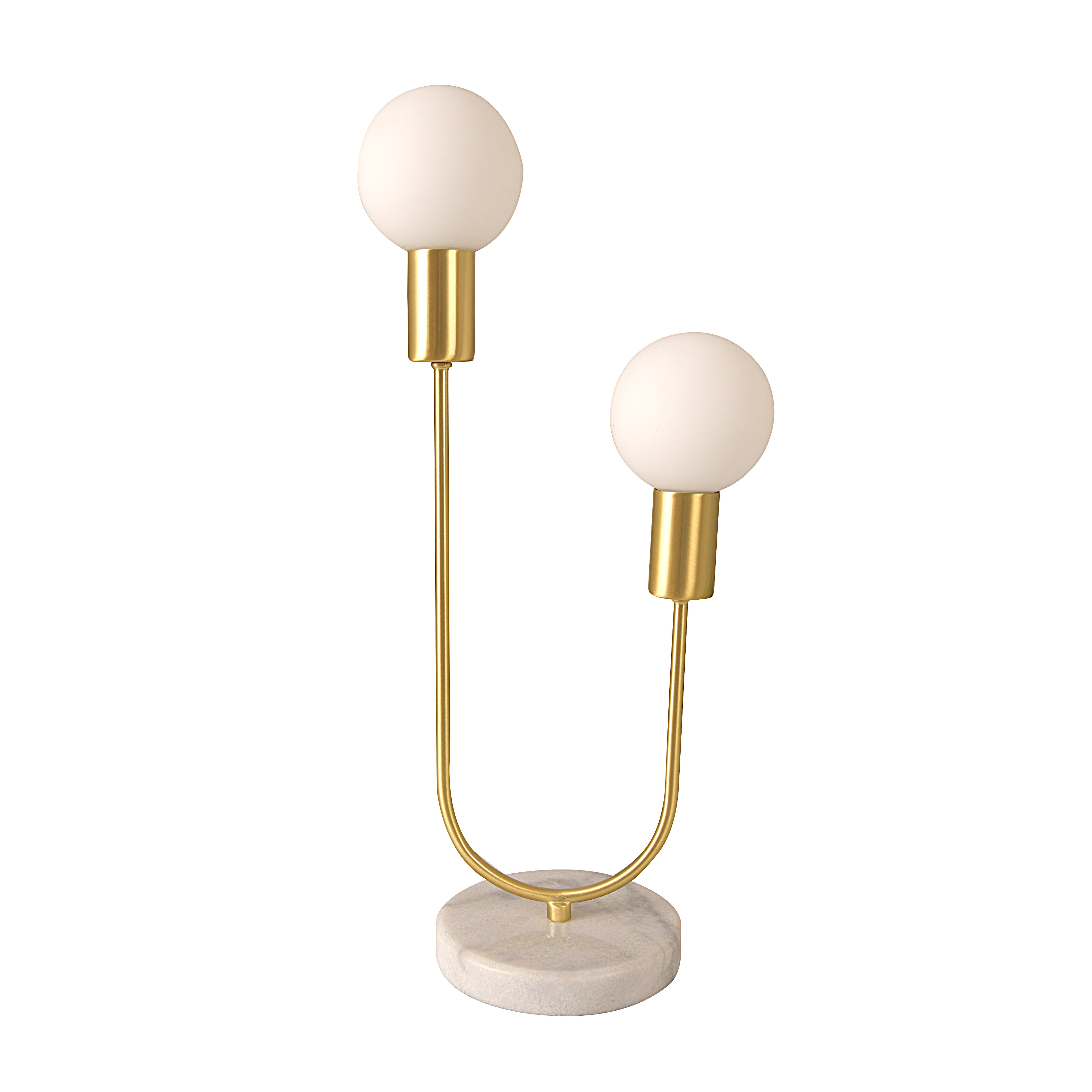 Modern Side table Lamp with Frosted Glass Sphere Bulbs and Marble Base - Nomad Home