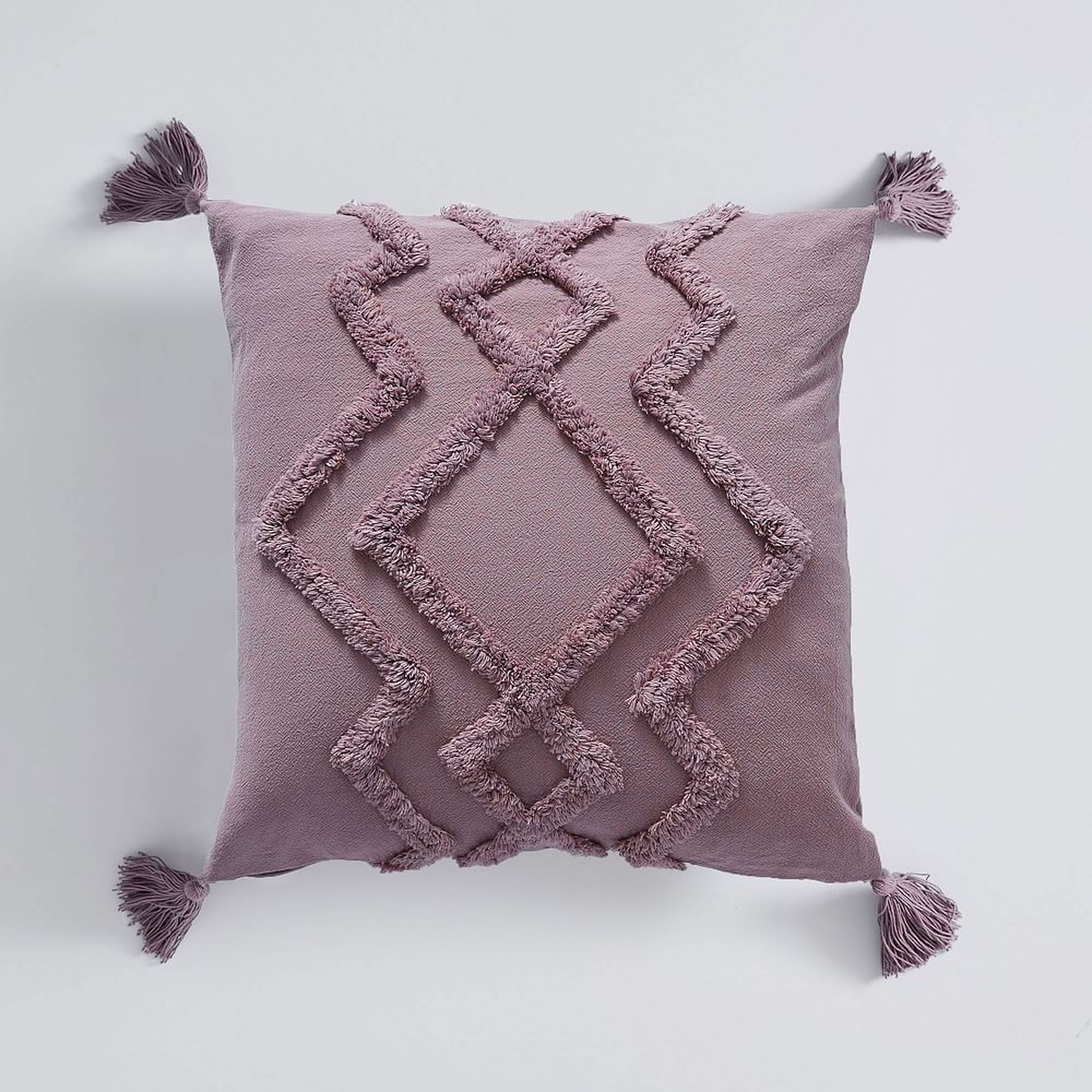 Ashlyn Tufted Pillow Cover + Insert, 16x16, Fig - Pottery Barn Teen