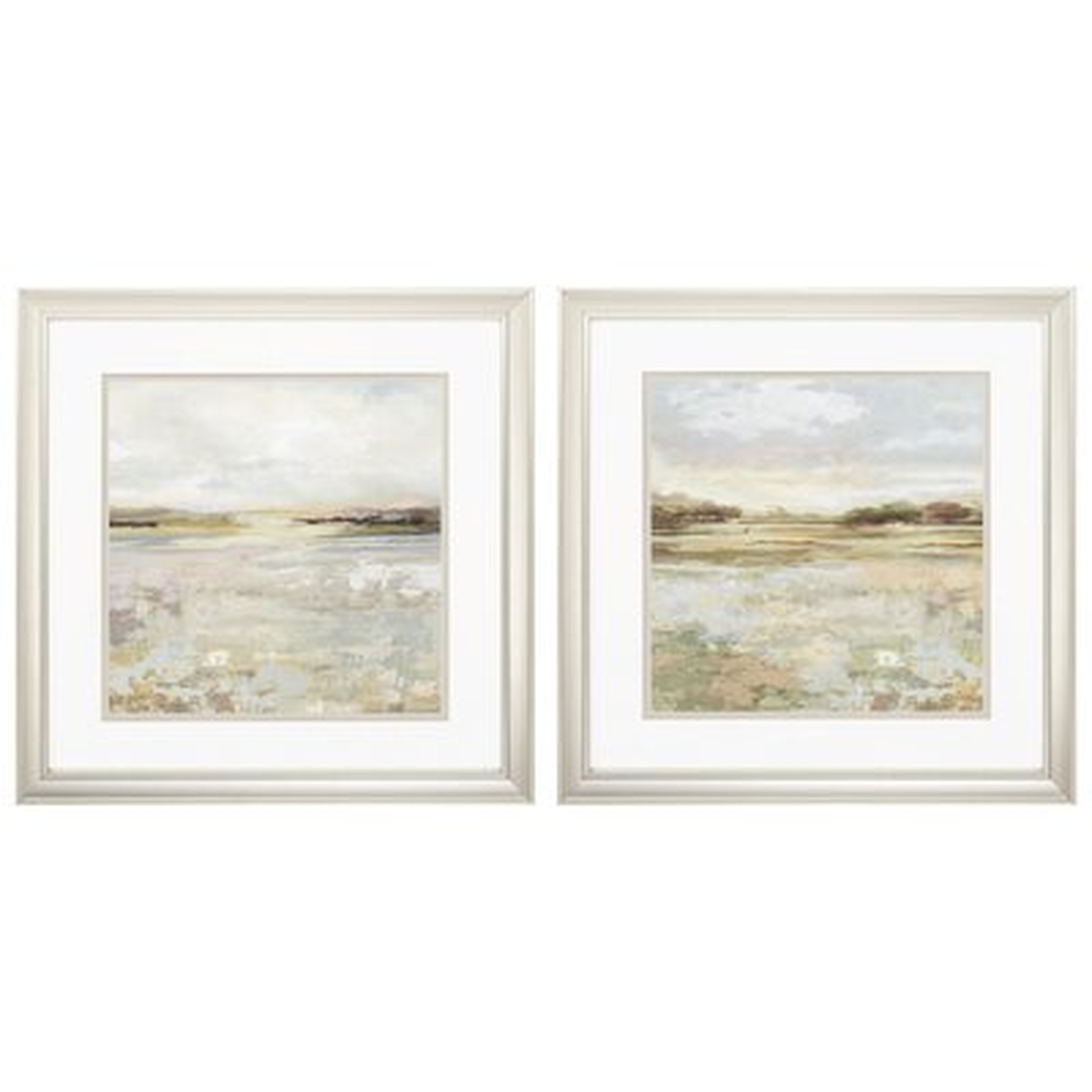 Champagne Gold Frame Sunset - 2 Piece Picture Frame Painting Print Set - Wayfair