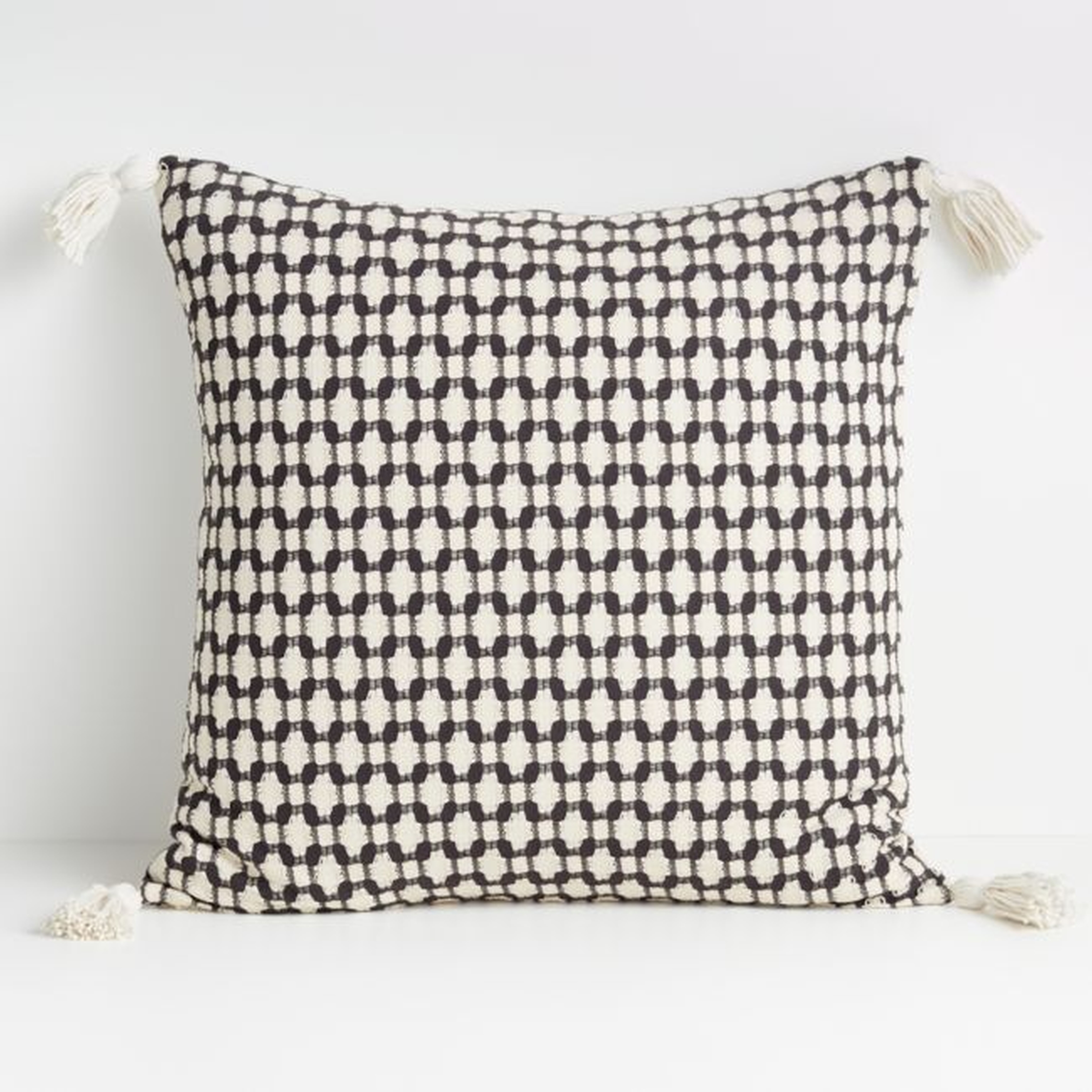 Tahona Textured Pillow Cover, Obsidian, 23" x 23" - Crate and Barrel