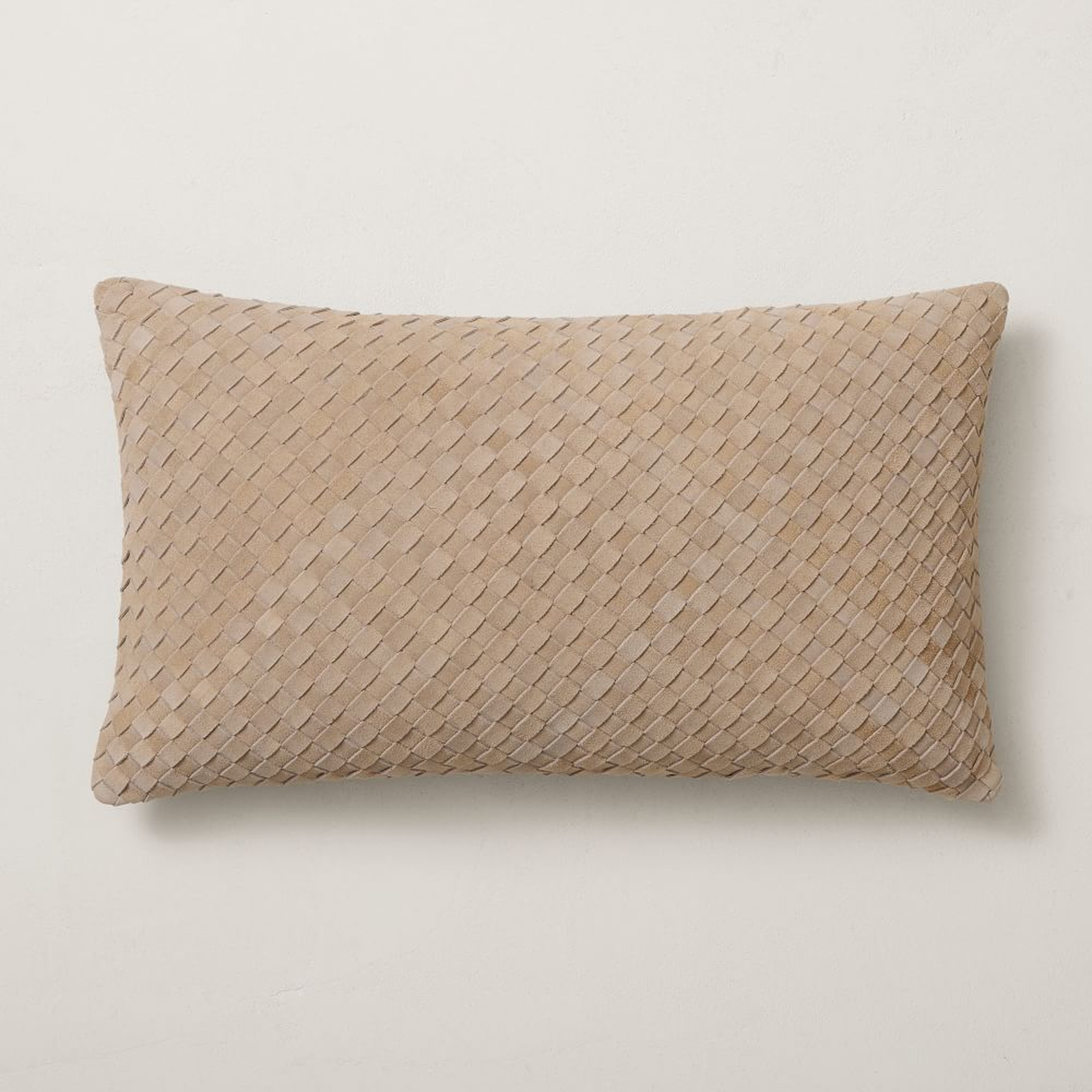 Woven Suede Pillow Cover, 12"x21", Sable - West Elm