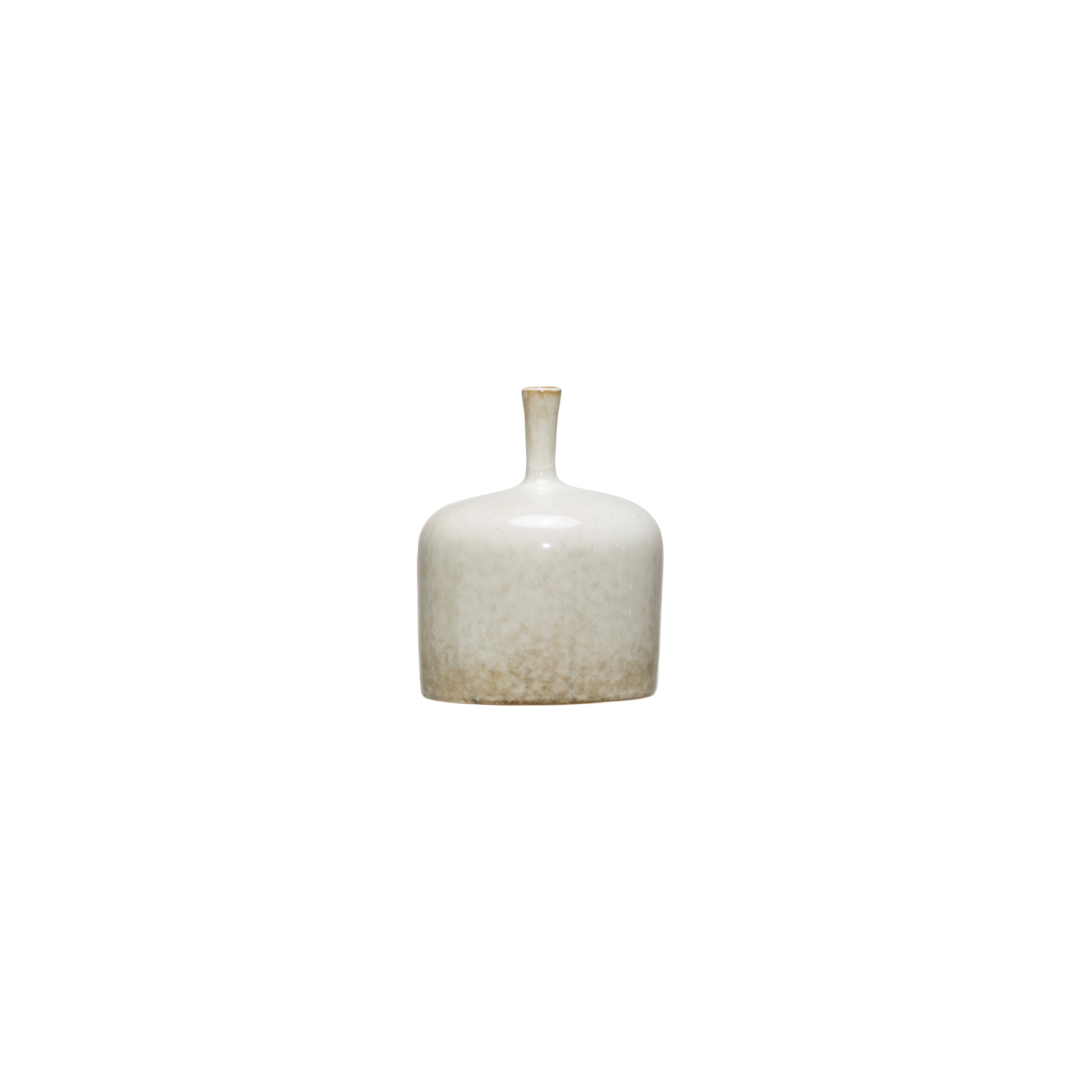 Small Cream Stoneware Vase with Reactive Glaze Finish (Each one will vary) - Nomad Home