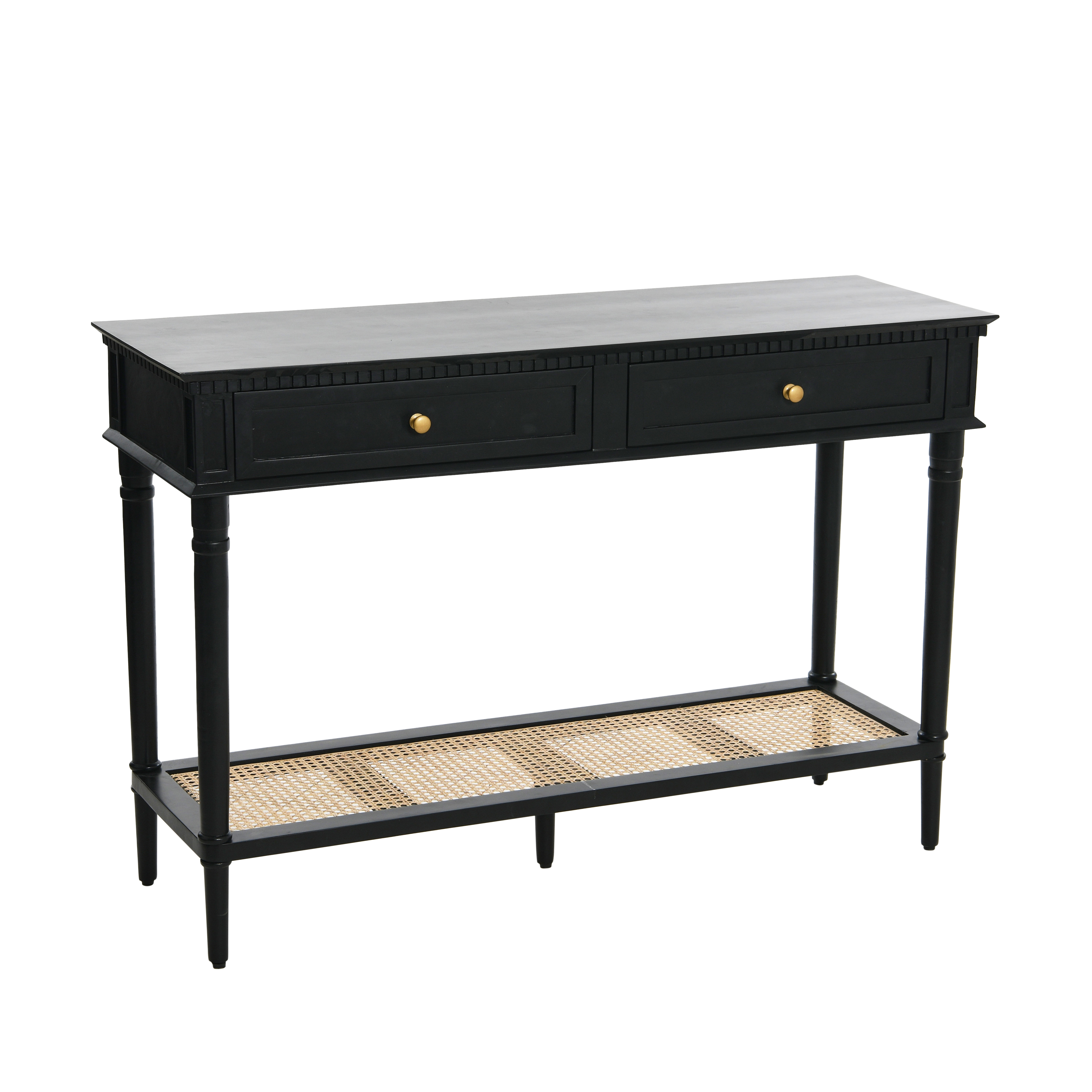 Maxwelton Acacia Wood and Cane Console Table - Creative Co-Op