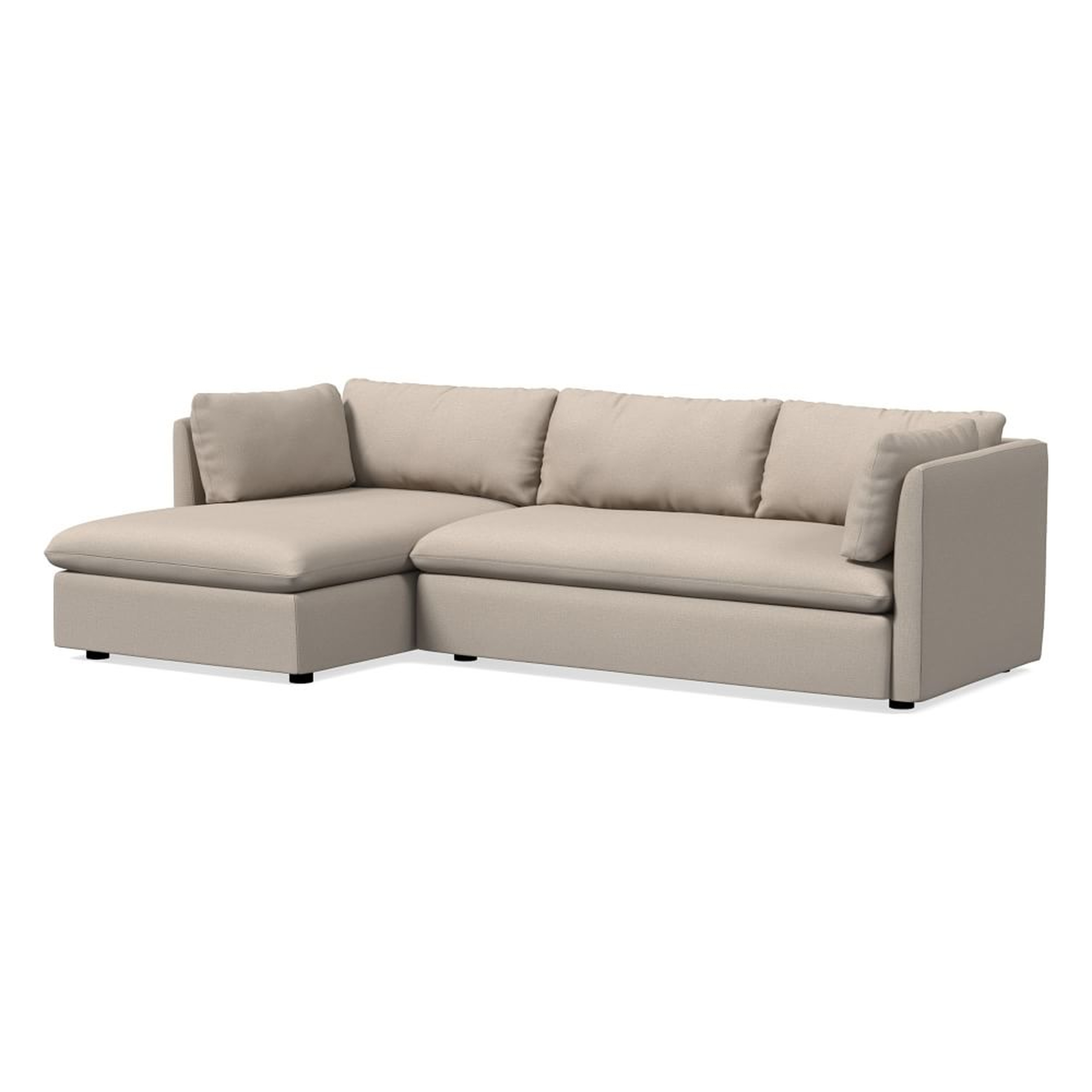 Shelter 105" Left 2-Piece Chaise Sectional, Yarn Dyed Linen Weave, Sand - West Elm