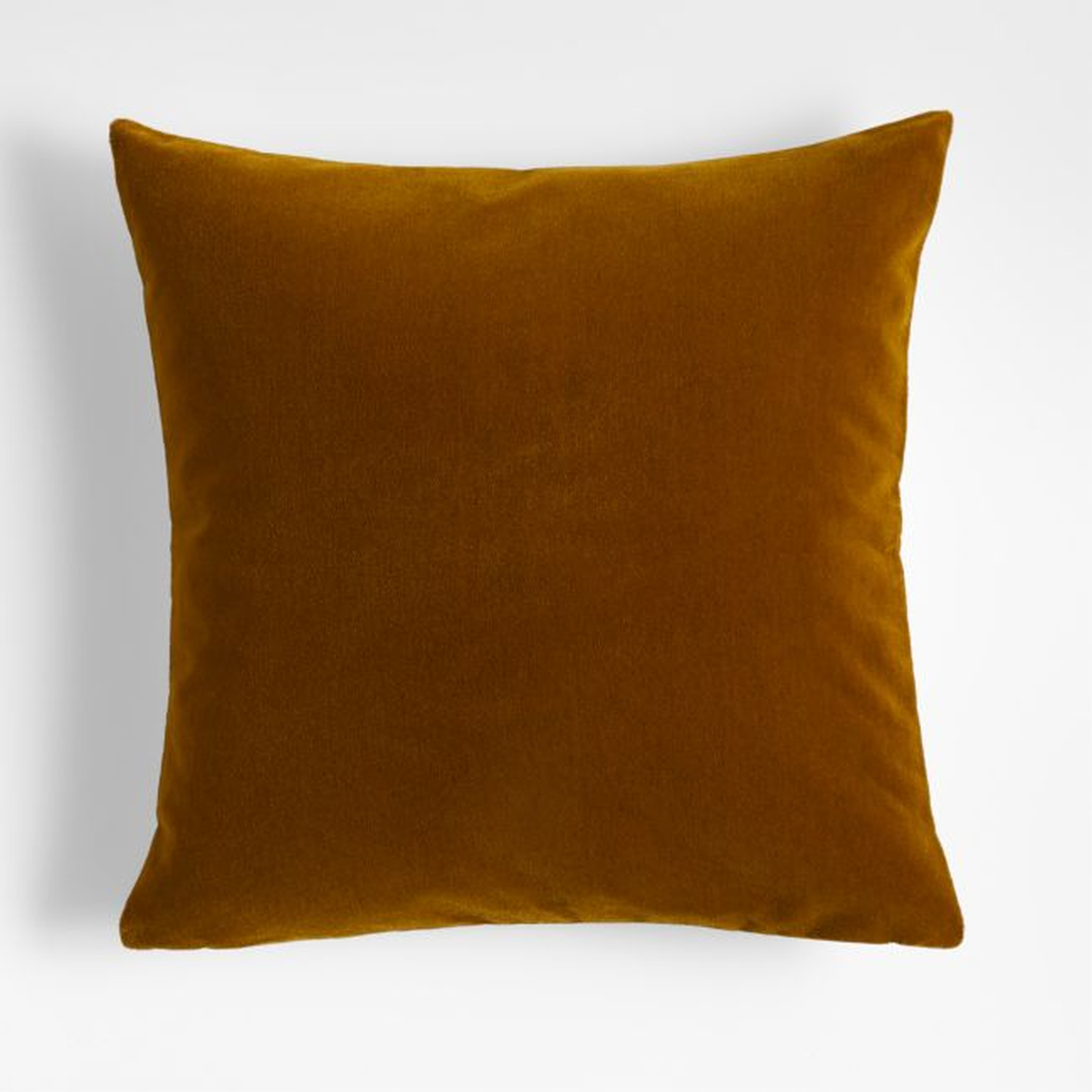 Ocher 20"x20" Faux Mohair Throw Pillow with Down-Alternative Insert - Crate and Barrel