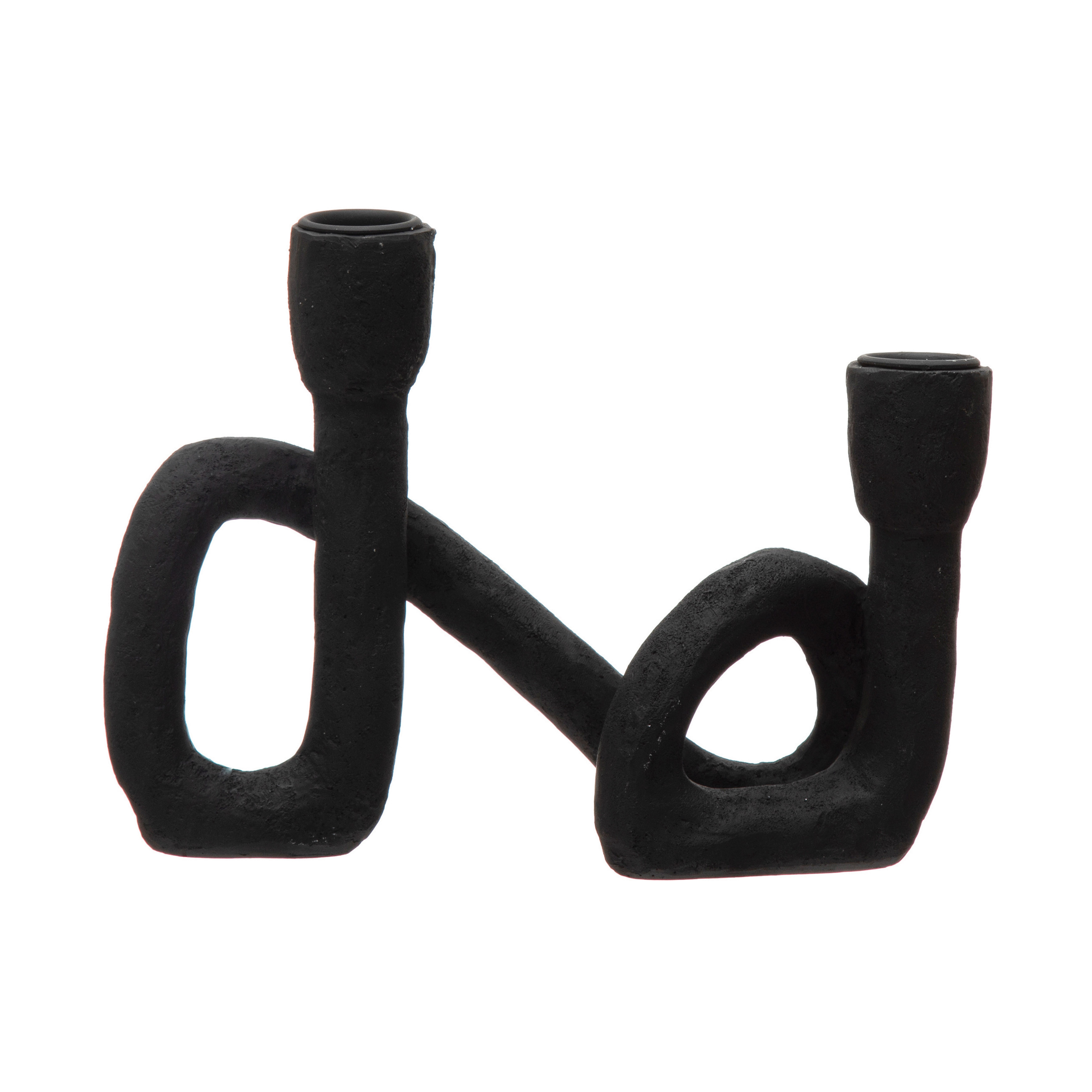 Resin Taper Holder, Black - Bloomingville