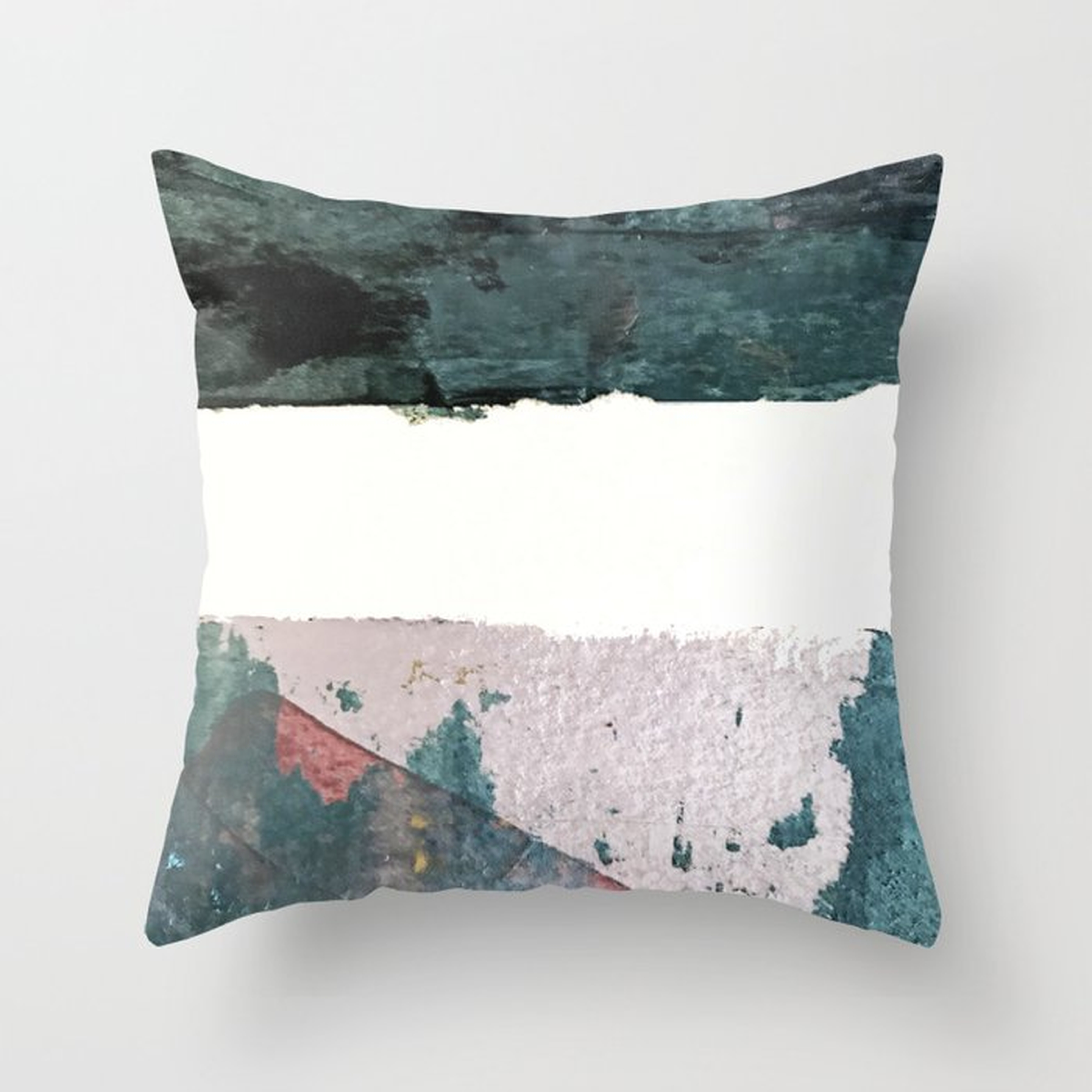 Between Us: A Minimal, Abstract Mixed-media Piece In Blues, Muted Purple, And Pinks Couch Throw Pillow by Alyssa Hamilton Art - Cover (18" x 18") with pillow insert - Outdoor Pillow - Society6