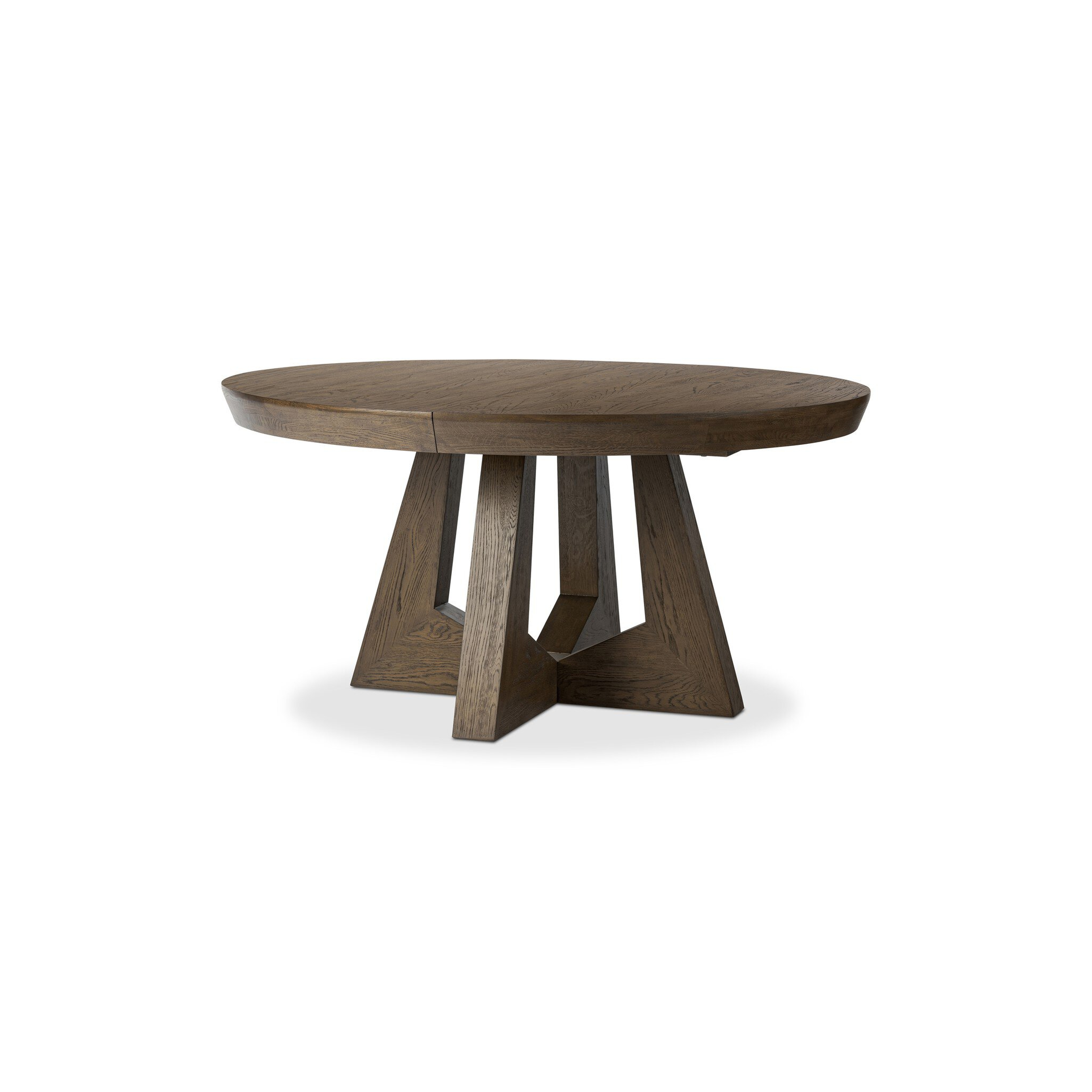 Zelda Round Extension Dining Table - Fawn Oak Veneer - Four Hands