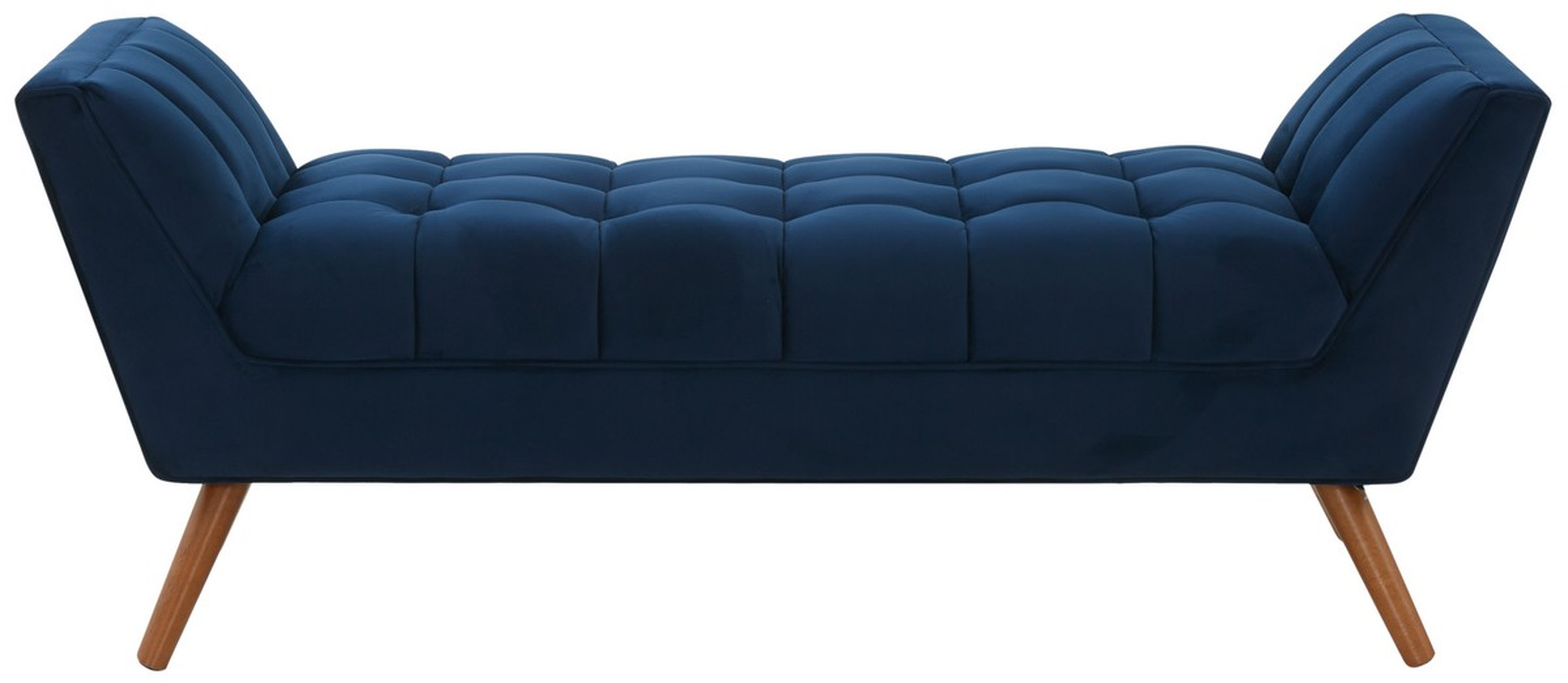 Damian Tufted Bench - Navy / Dark Brown - Safavieh Couture