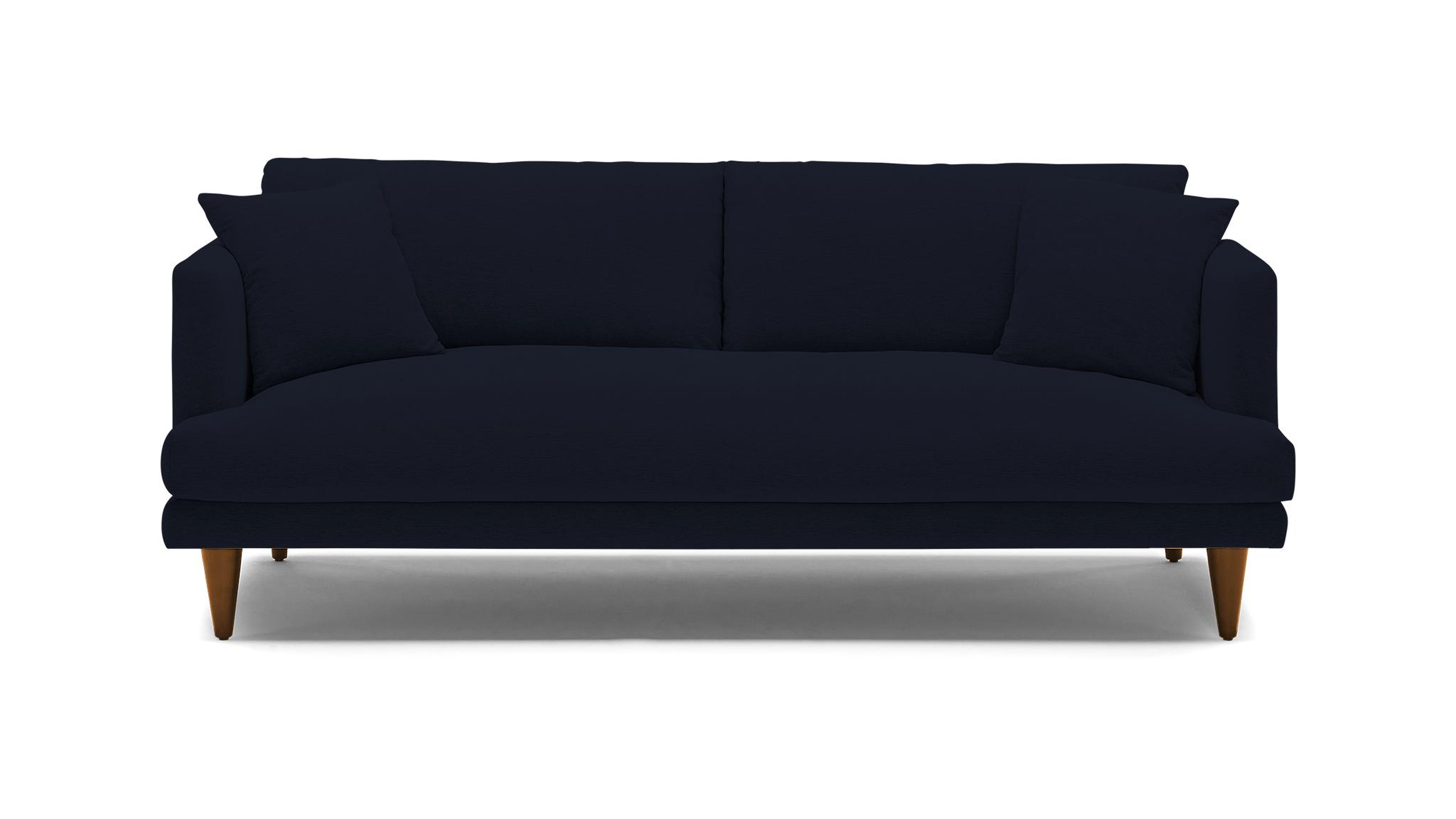 Blue Lewis Mid Century Modern Sofa - Sunbrella Premier Indigo - Mocha - Cone - Joybird