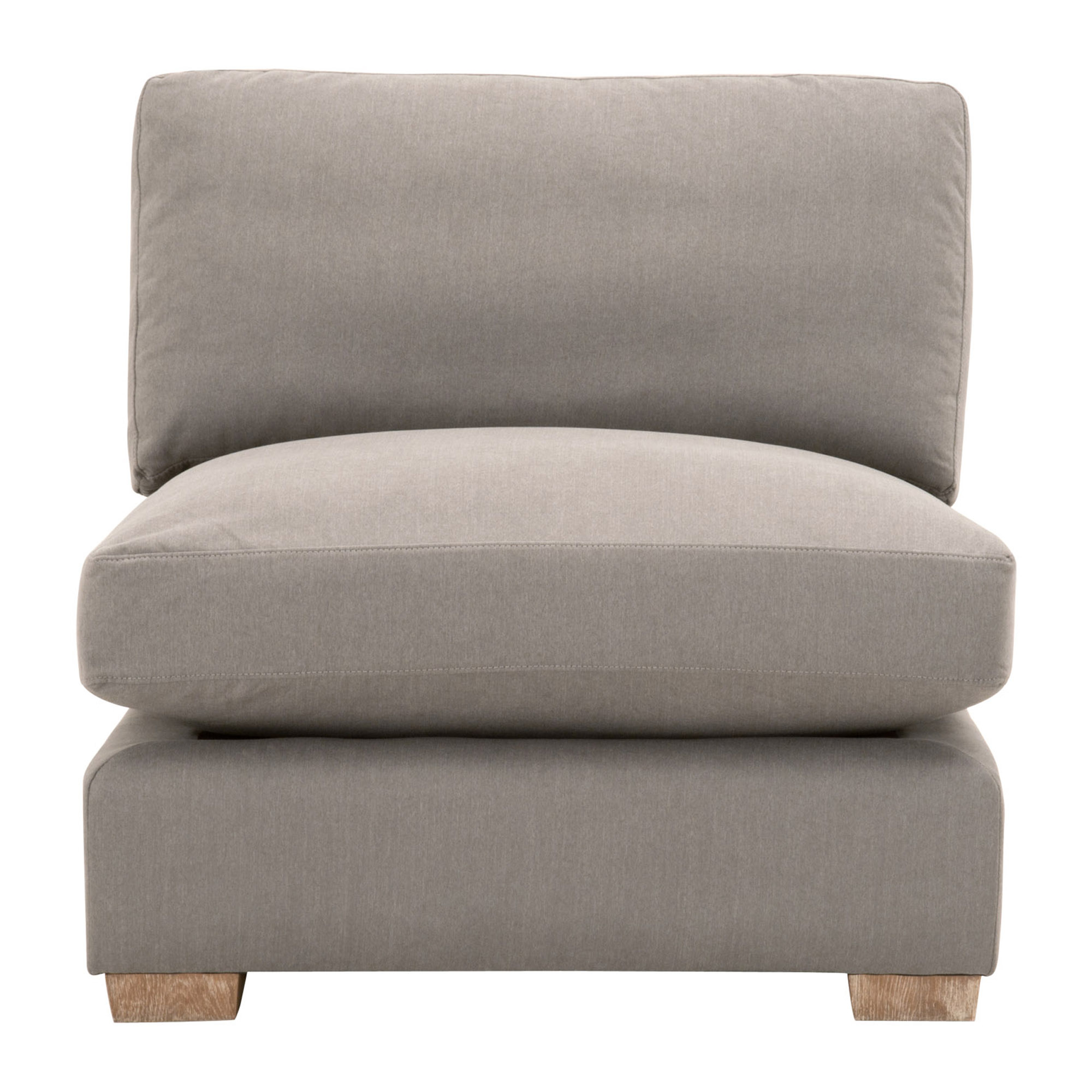 Hayden Modular Taper 1-Seat Armless Sofa Chair, LiveSmart Peyton-Slate, Natural Gray Oak - Essentials for Living
